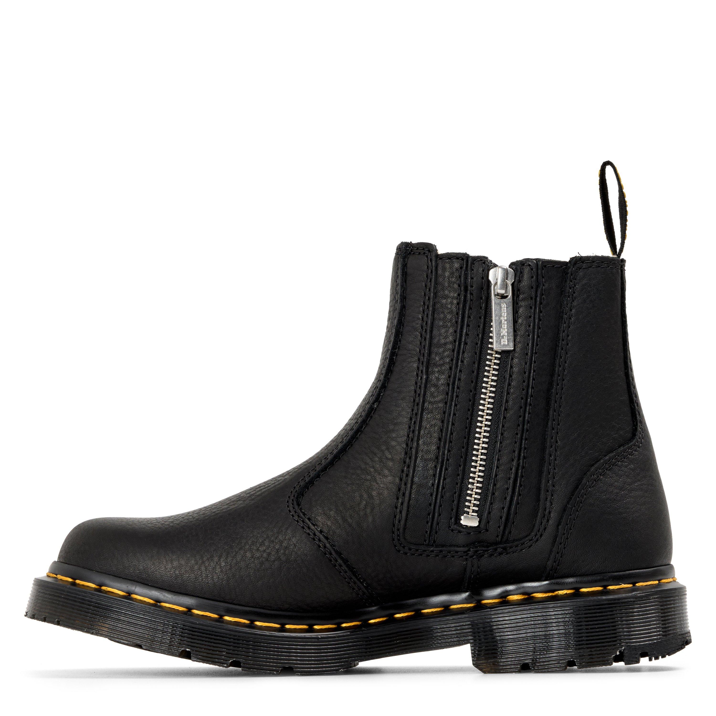 Black Grizzly - Dr Martens - Women's 2976 Alyson Zip Chelsea Boot - 2