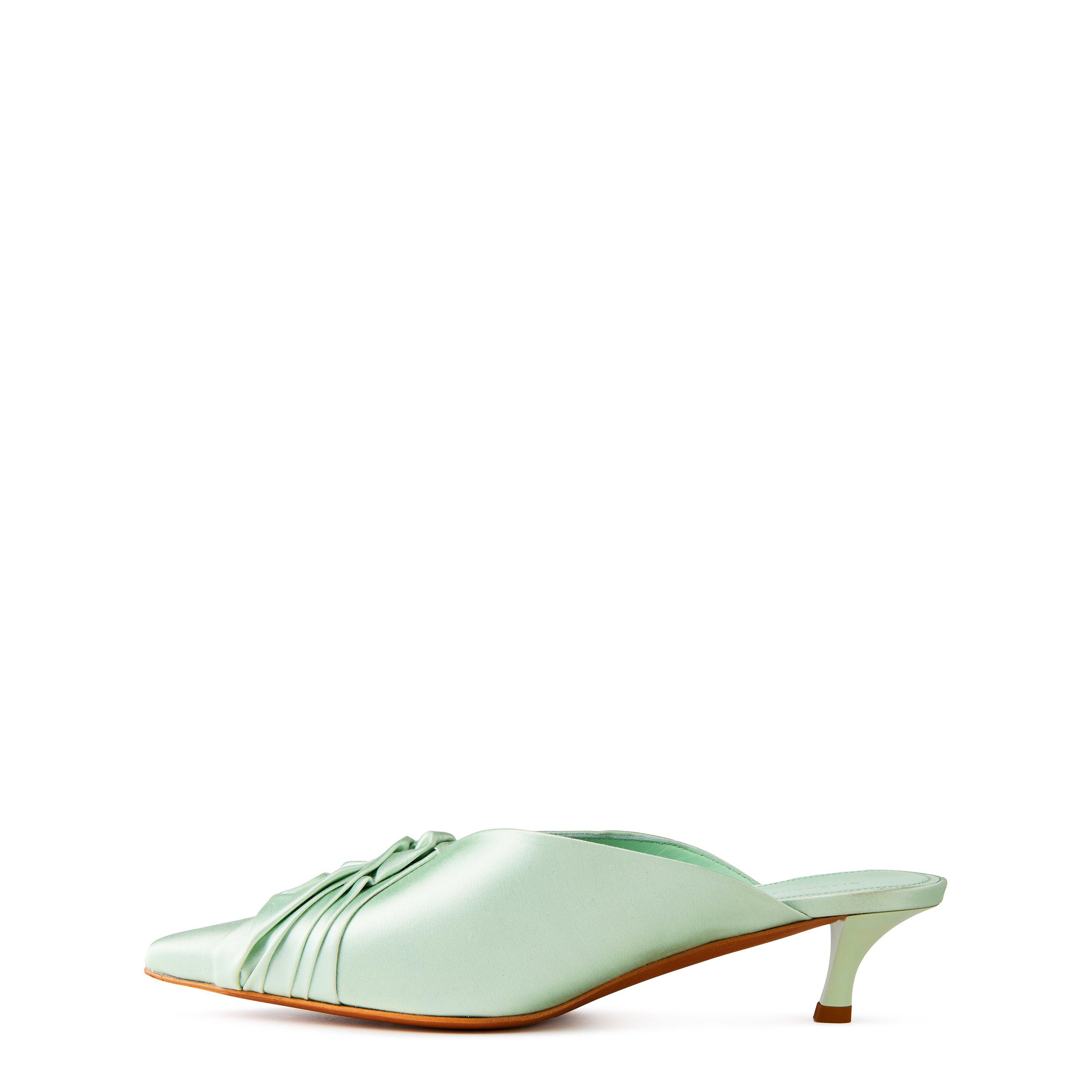 Sea Green - GIVENCHY - Satin Twist Mules - 3