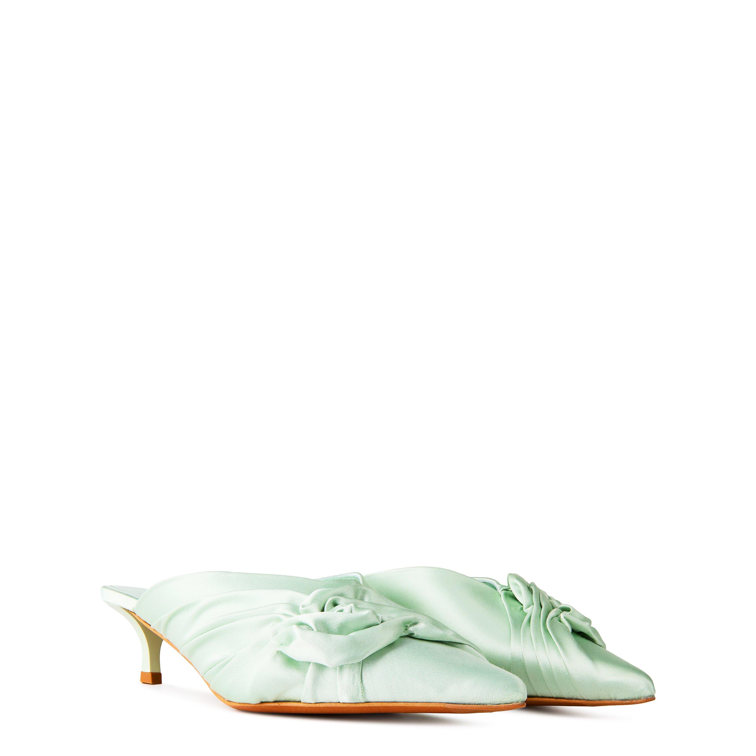 Sea Green - GIVENCHY - Satin Twist Mules - 4