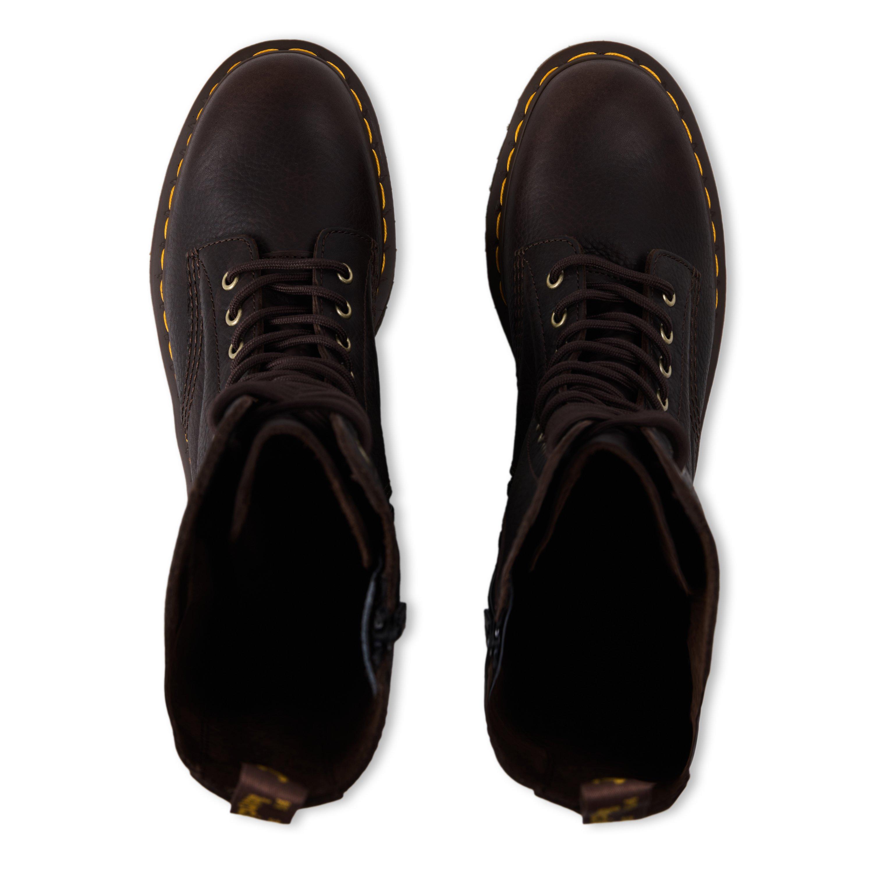 Brwn Ambassador - Dr Martens - Women's Bex 14 Eye Flat Ankle Boot - 4