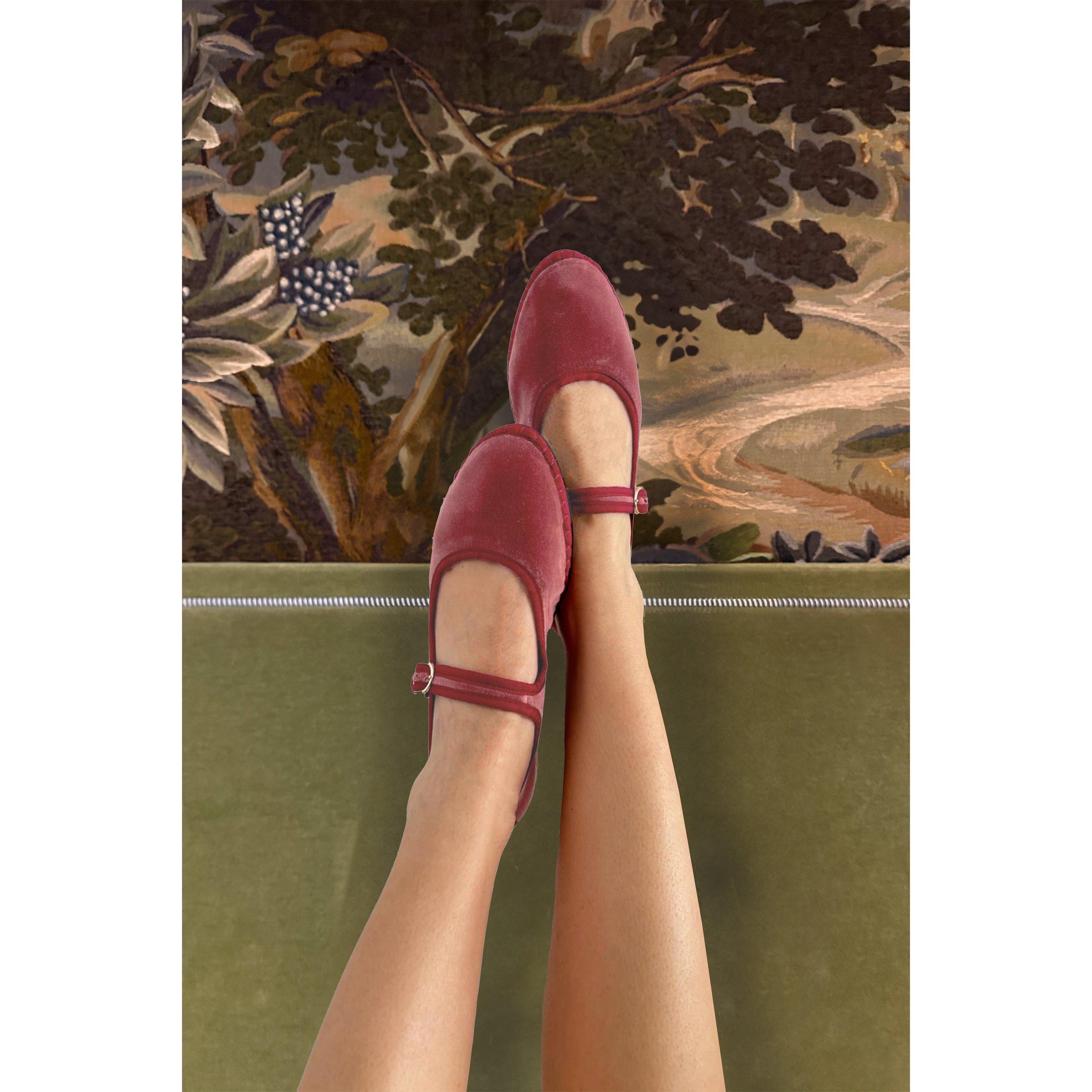 Pink/Pink - Flabelus - Velvet Mary Jane - 4