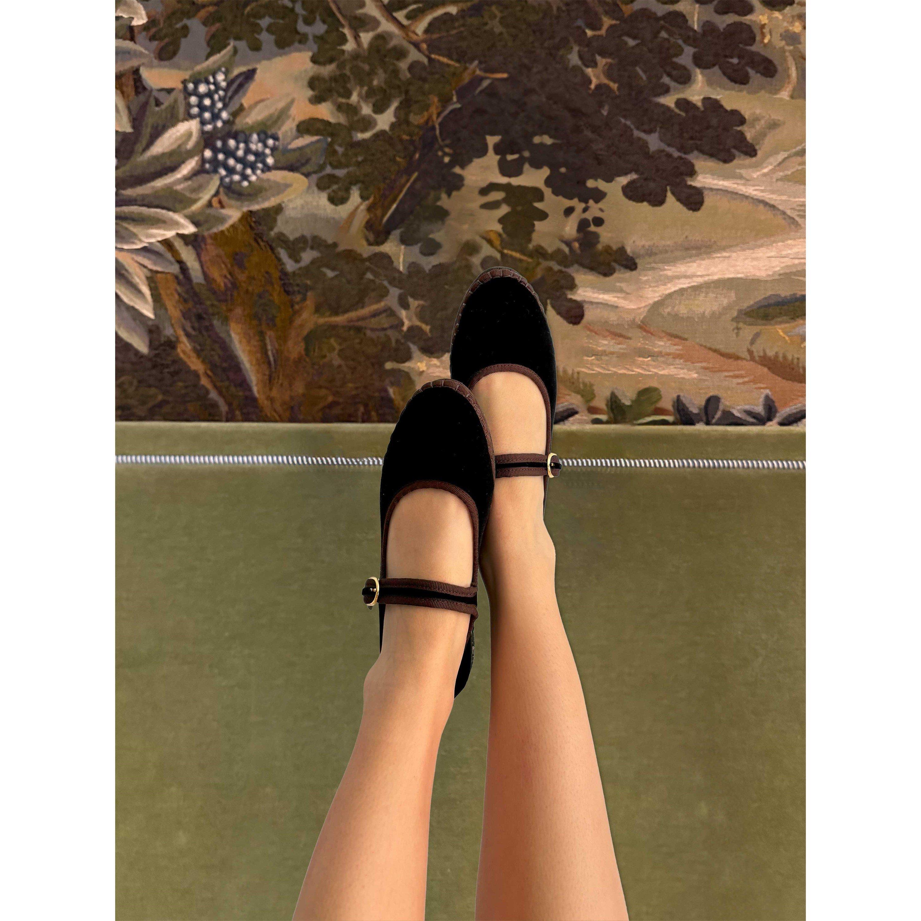 Brown/Taupe - Flabelus - Velvet Mary Jane - 4