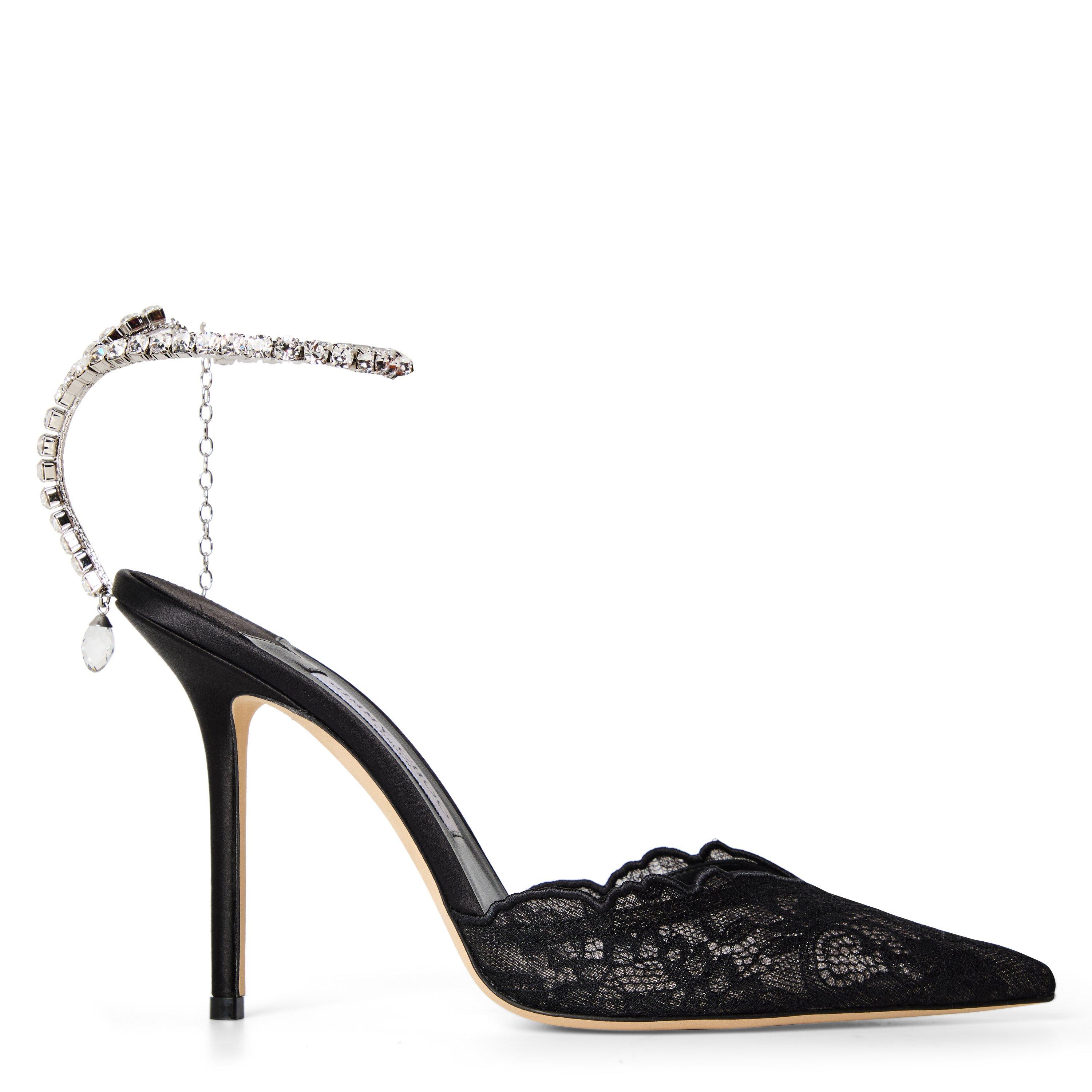 Jimmy Choo Women's Crystal Satin Saeda 100 Pumps