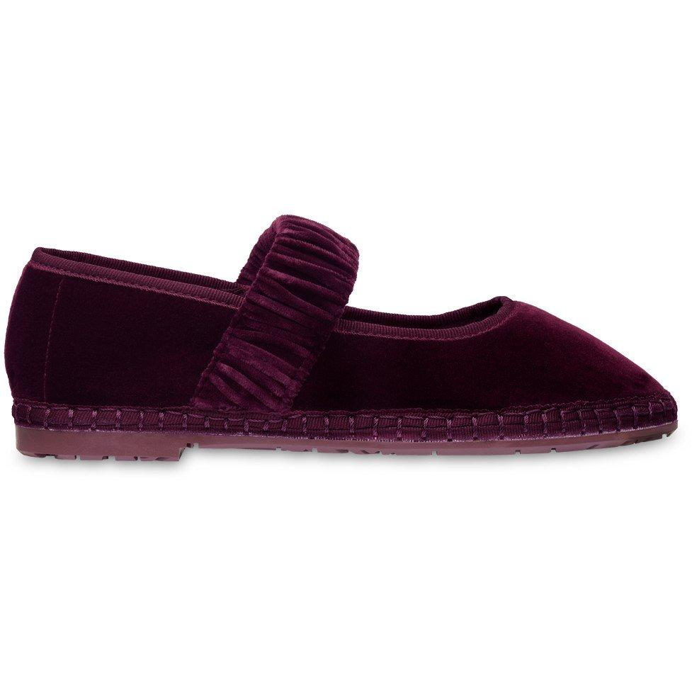 Flabelus Women's Mafalda Velvet Mary Jane - Wine - 7 (40)