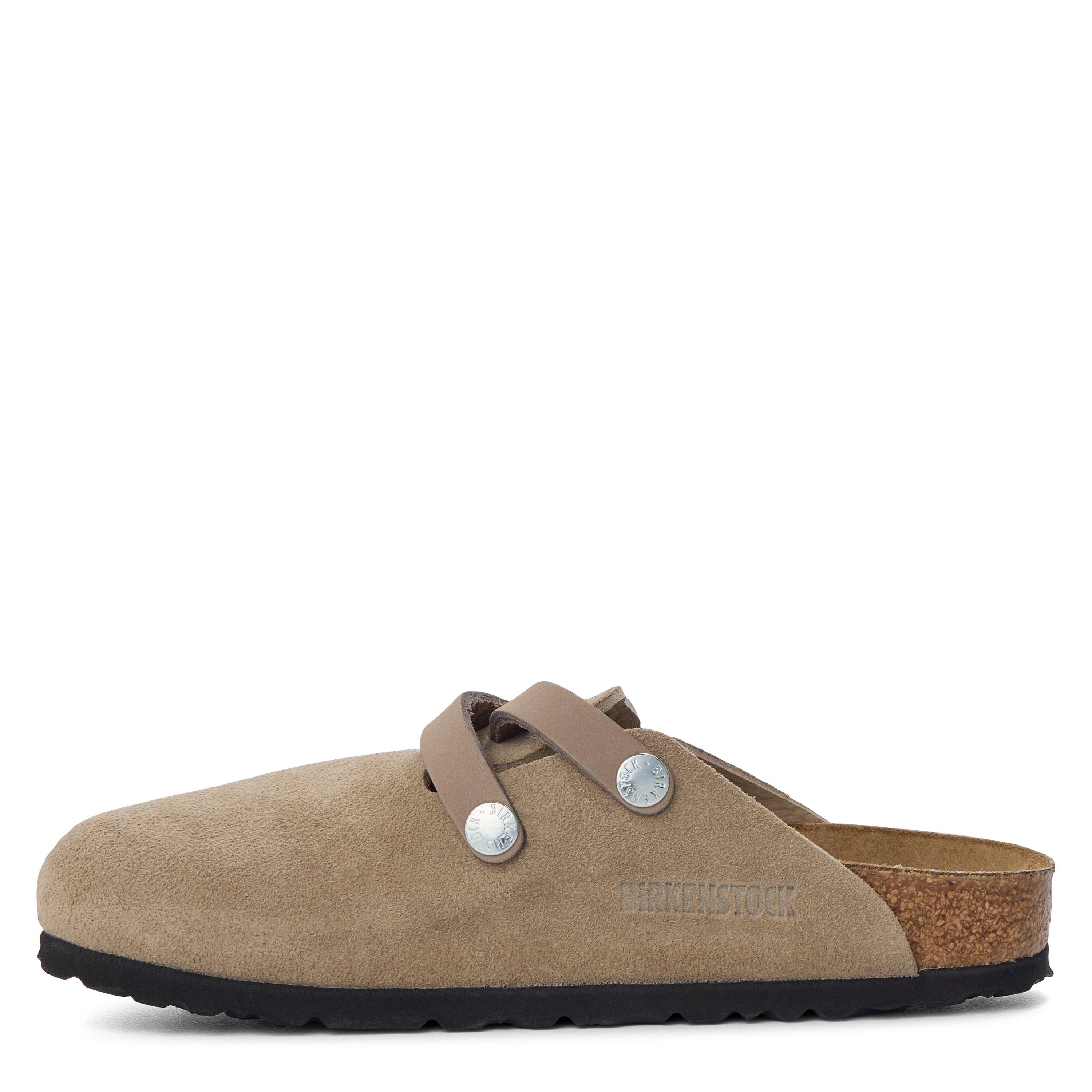 Taupe - Birkenstock - Women's Blair D-Buckle Suede Clogs - 2