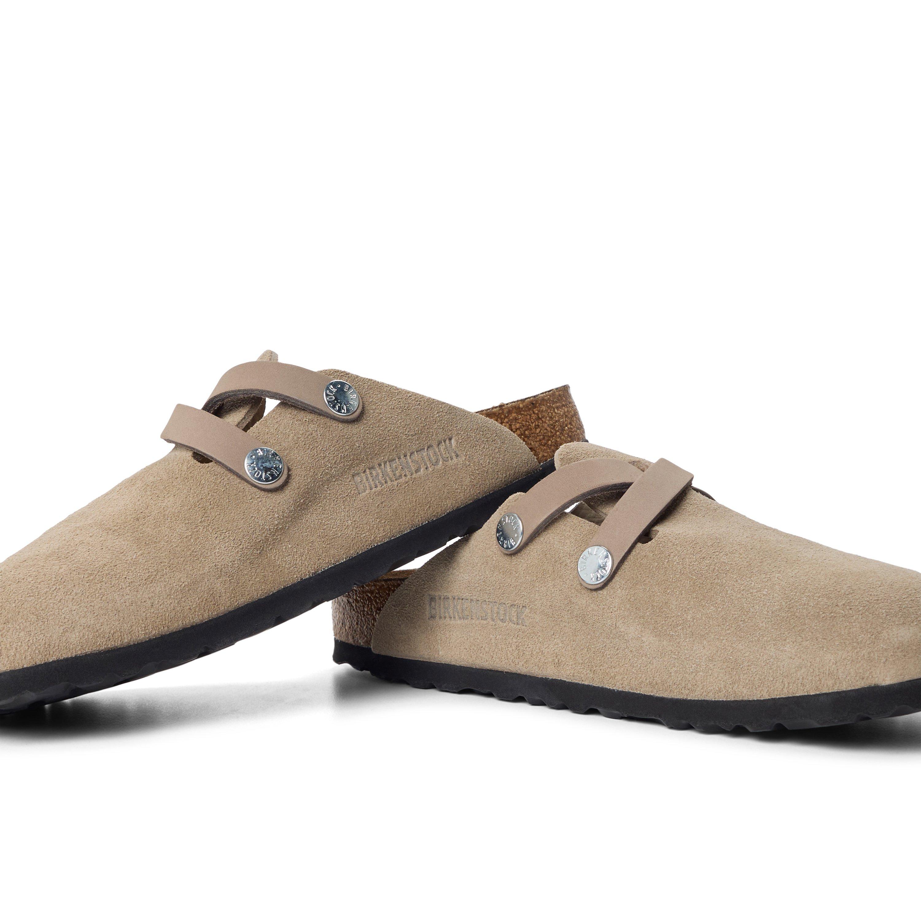 Taupe - Birkenstock - Women's Blair D-Buckle Suede Clogs - 3