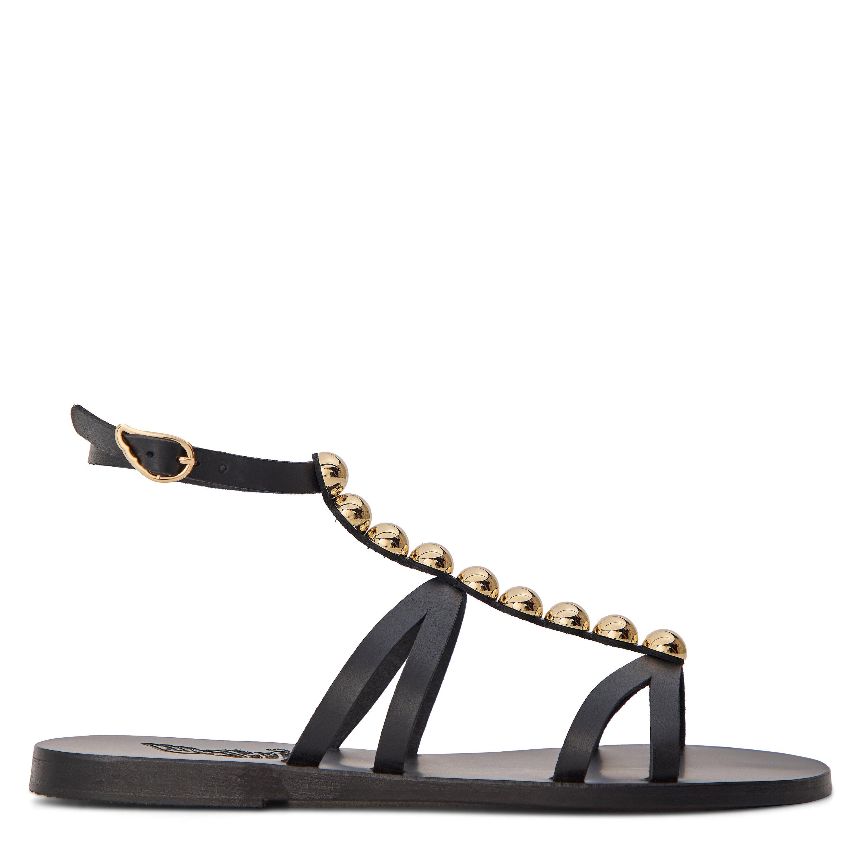 Black - Ancient Greek Sandals - Women's Arkivi Flat Sandals - 1