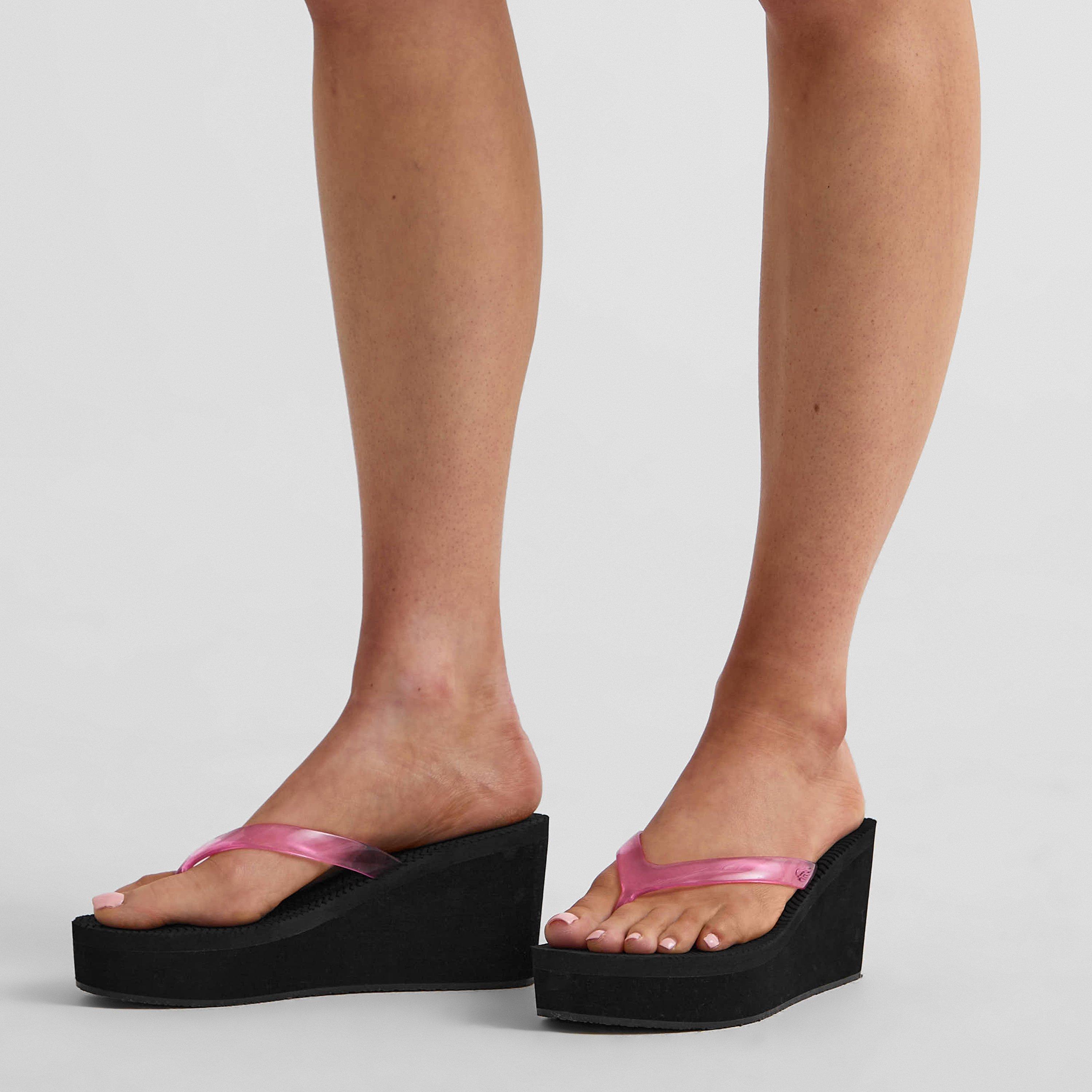 Pink - Ancient Greek Sandals - Women's Etheria Wedge Heeled Sandals - 3