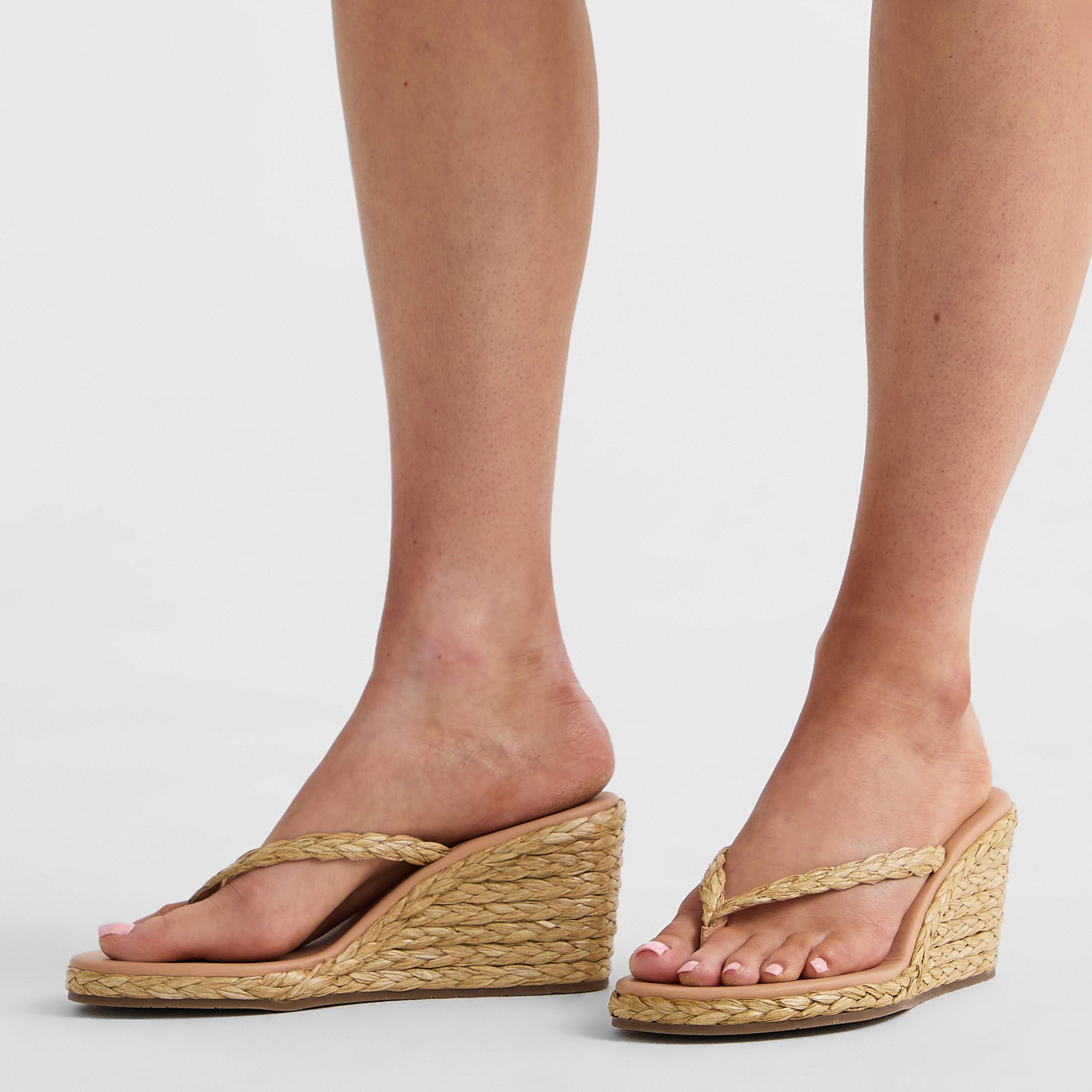 Natural - Ancient Greek Sandals - Women's Etheria Wedge Heeled Sandals - 3