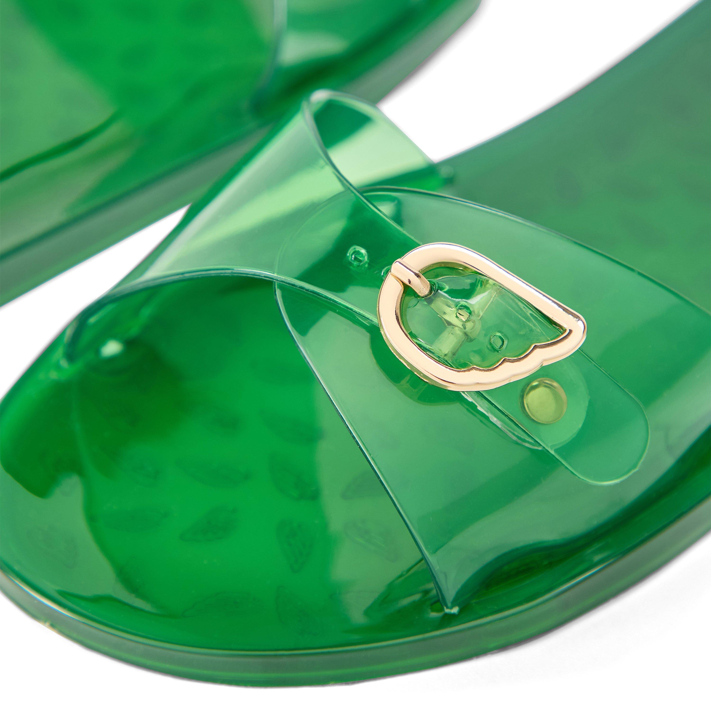 Green - Ancient Greek Sandals - Women's Filia Jelly Flat Sandals - 3