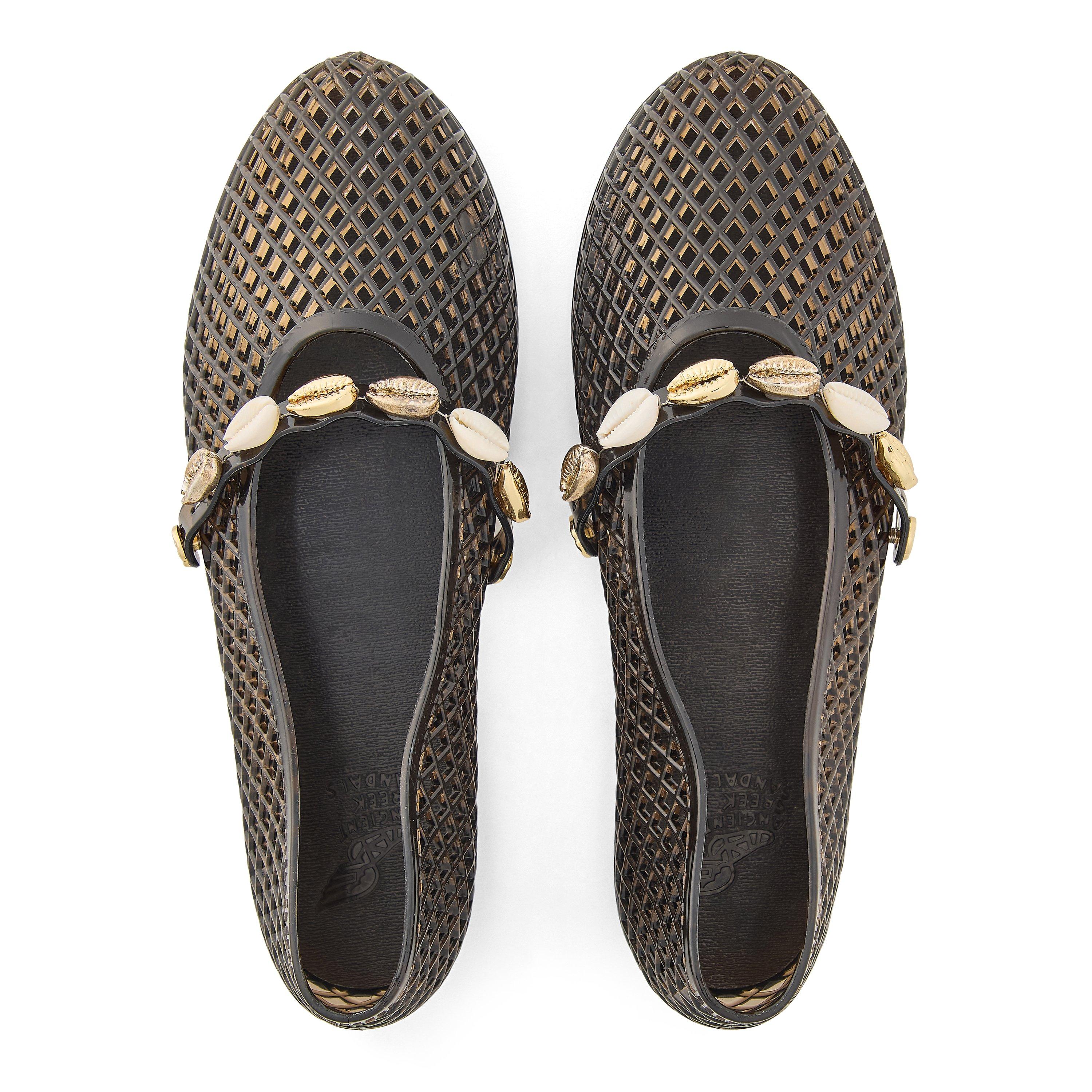 Black - Ancient Greek Sandals - Women's Iro Shell Jelly Shoes - 4