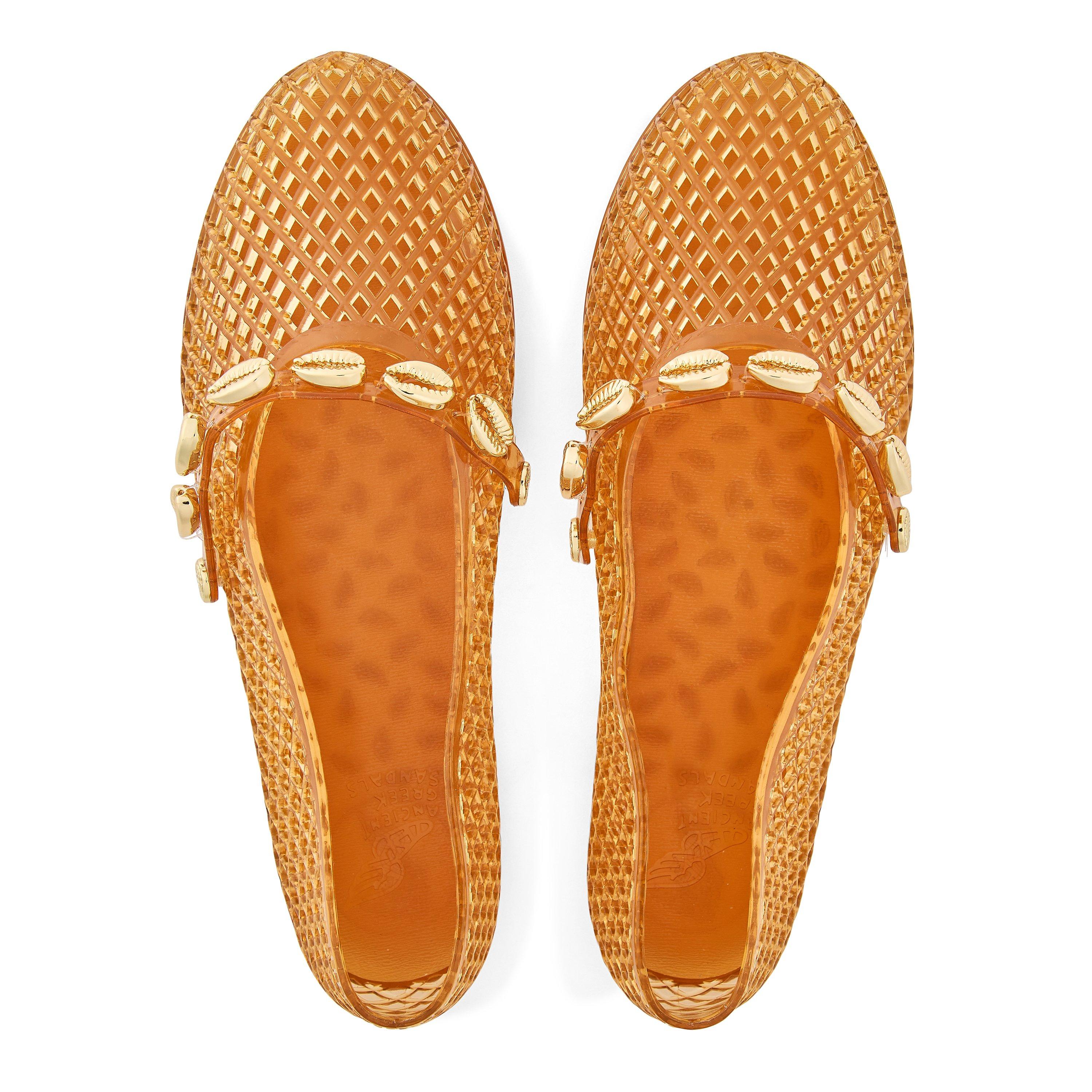 Caramel - Ancient Greek Sandals - Women's Iro Shell Jelly Shoes - 4