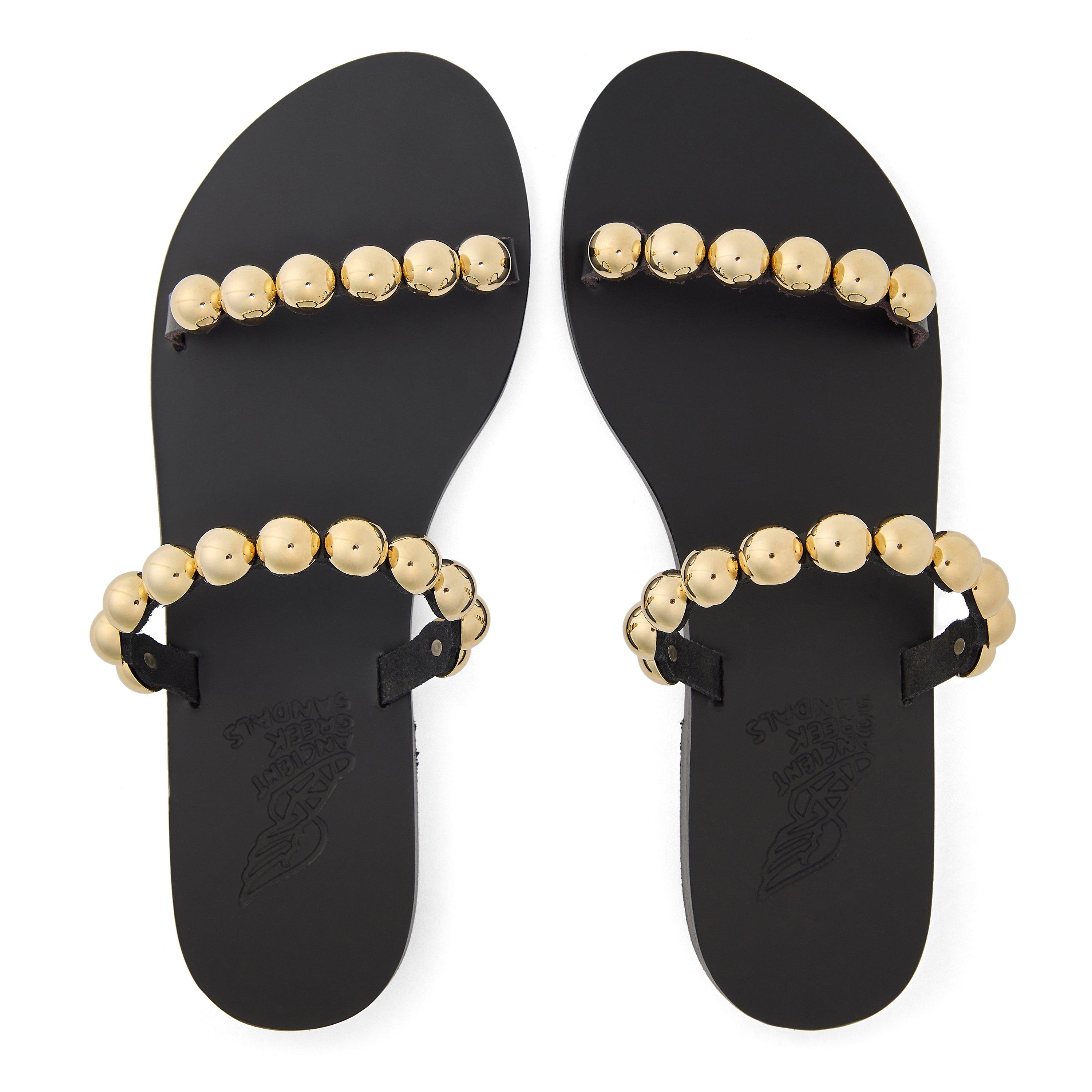 Black - Ancient Greek Sandals - Women's Lambri Flat Sandals - 4