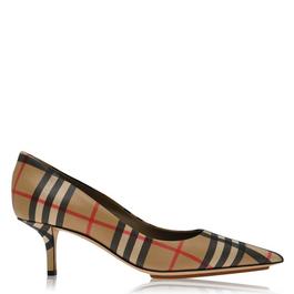 Burberry Check Leather Point Toe Pumps