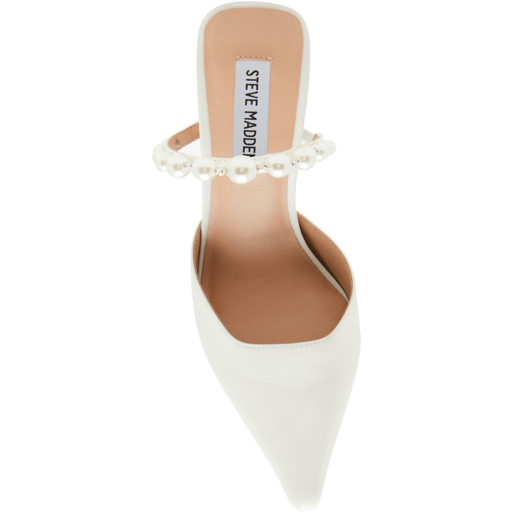 White - Steve Madden - Women's Brecki 95H Heeled Mules - 6