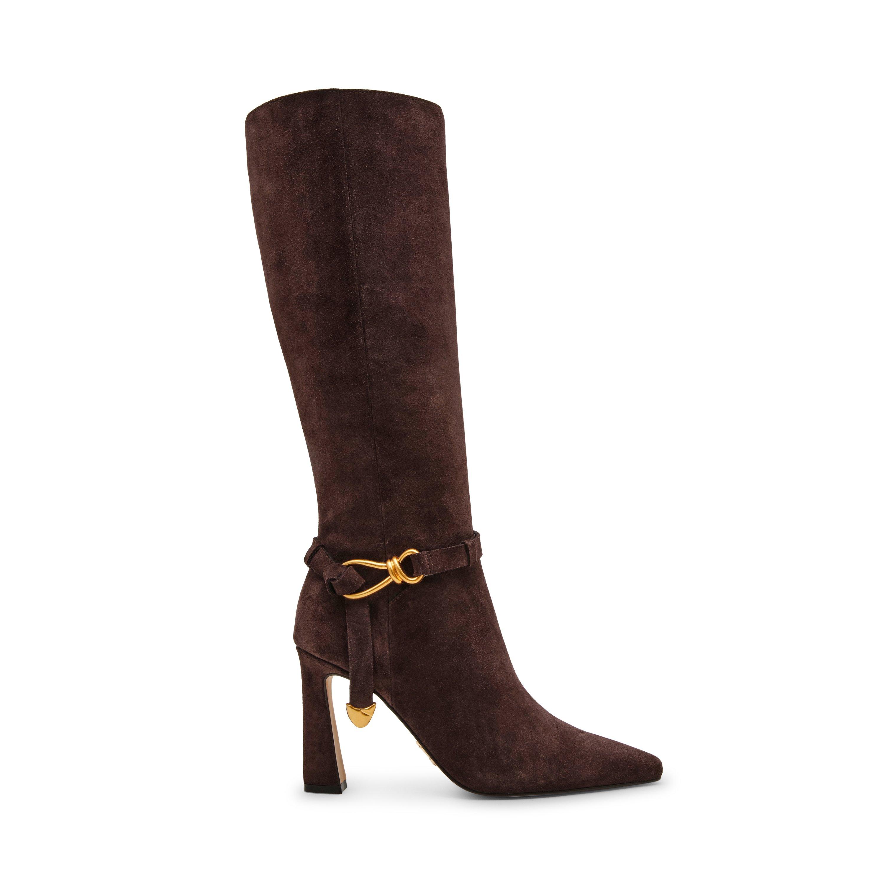 Chocolate Suede - Steve Madden - Women's Sirrens Suede Knee-High Boots - 1
