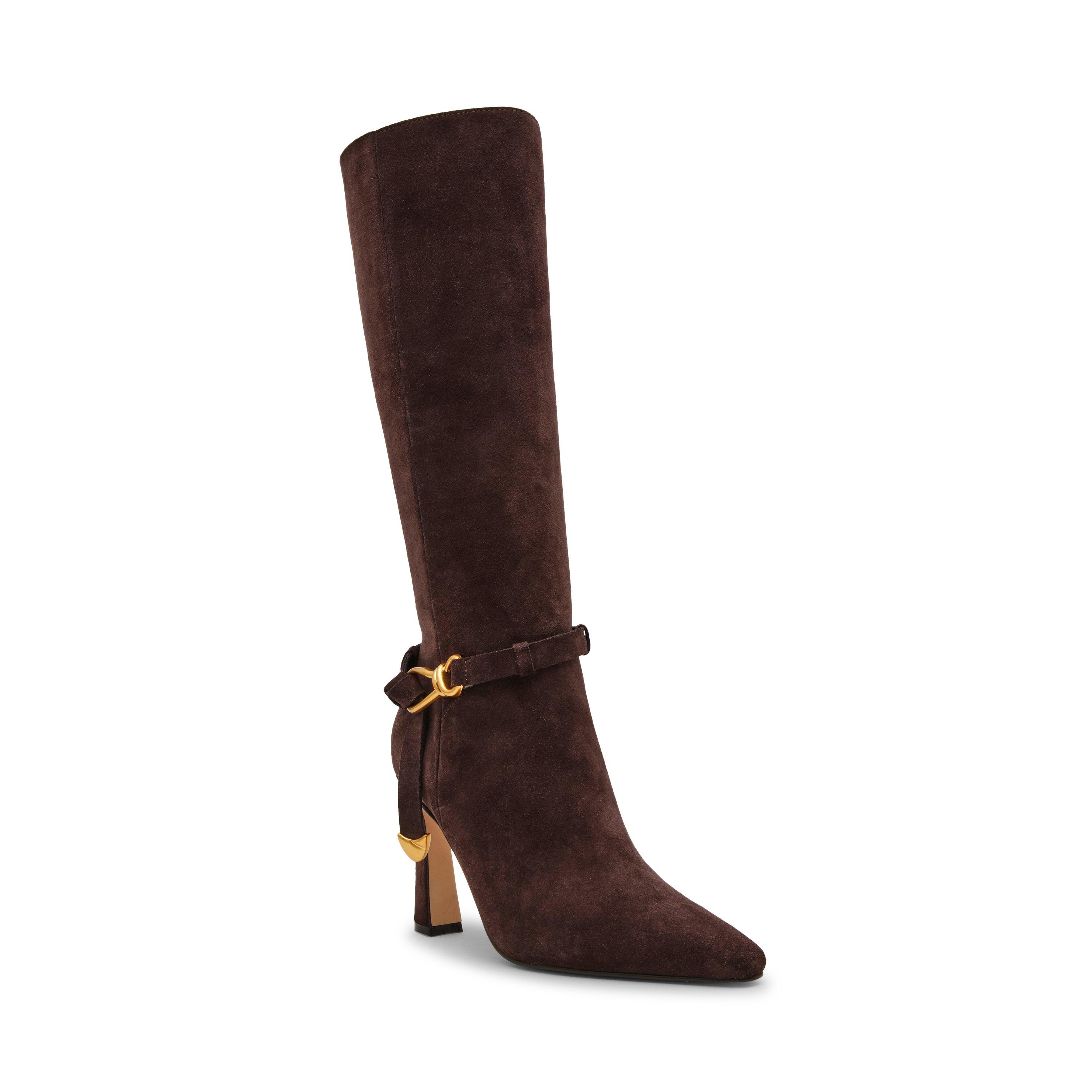 Chocolate Suede - Steve Madden - Women's Sirrens Suede Knee-High Boots - 2