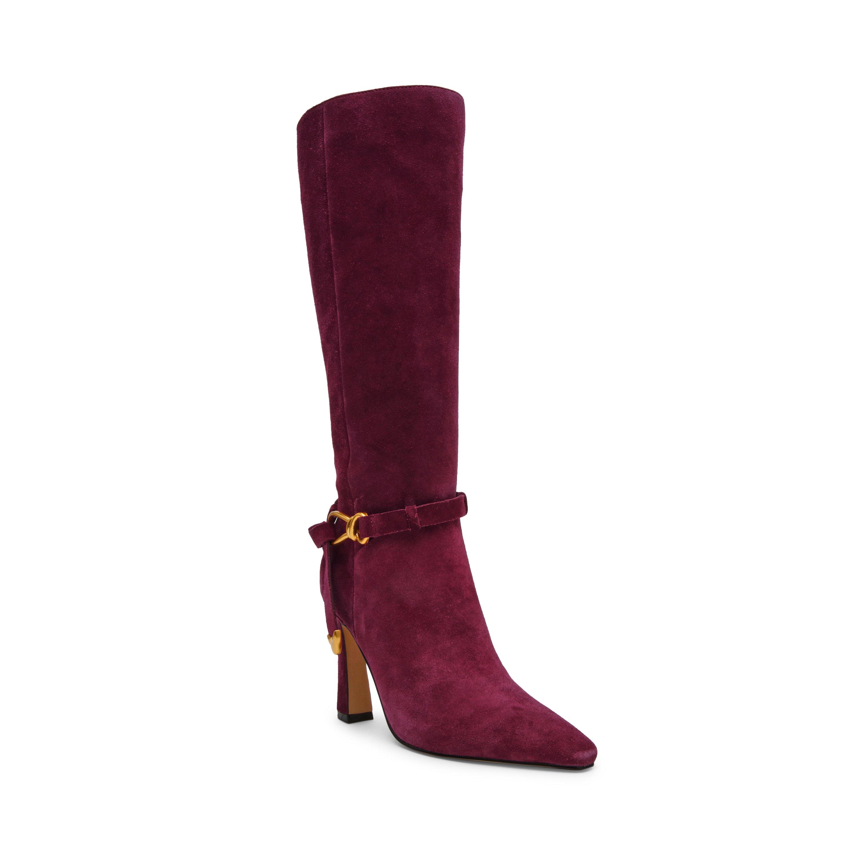 Cerise foncée - Steve Madden - Women's Sirrens Suede Knee-High Boots - 2