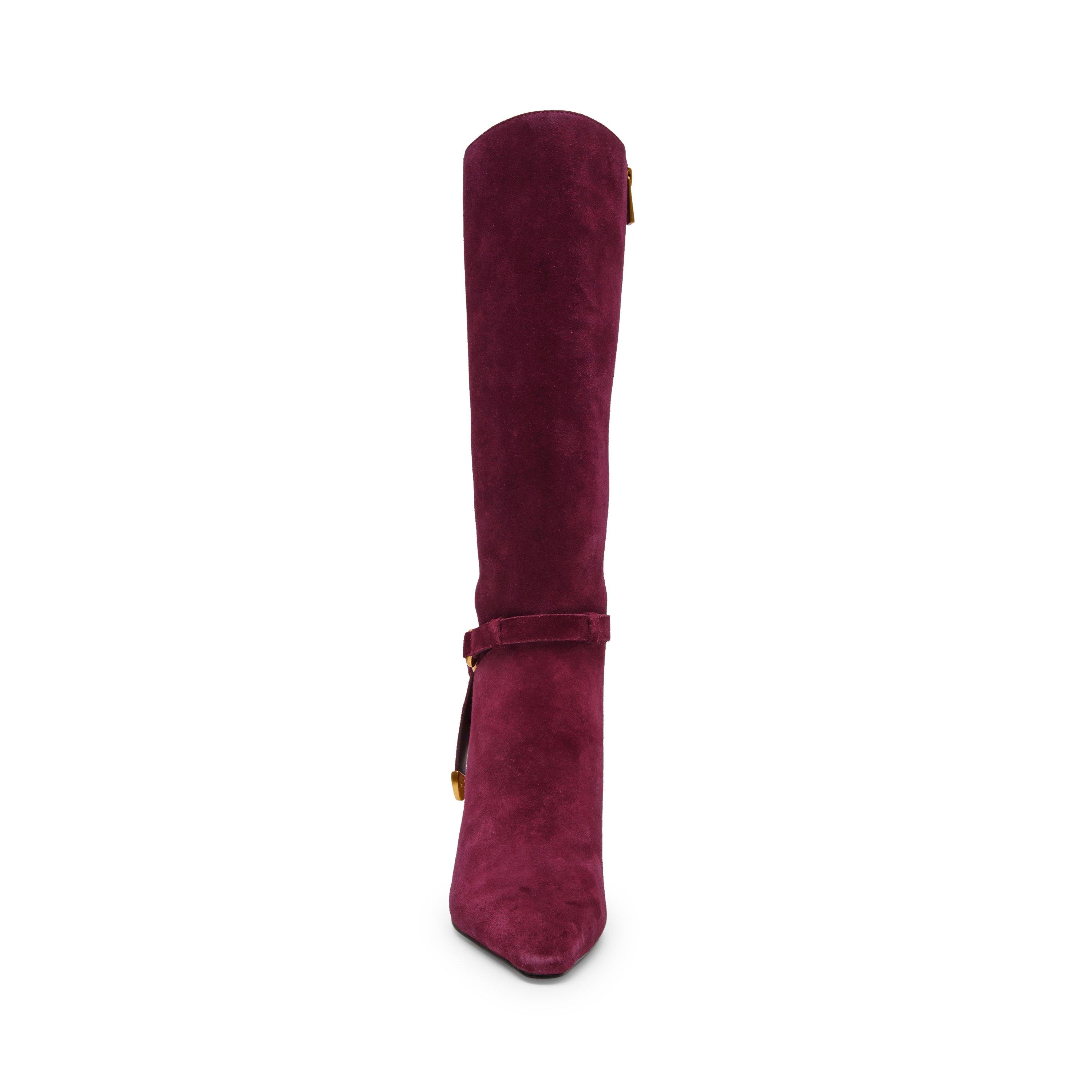 Cerise foncée - Steve Madden - Women's Sirrens Suede Knee-High Boots - 5