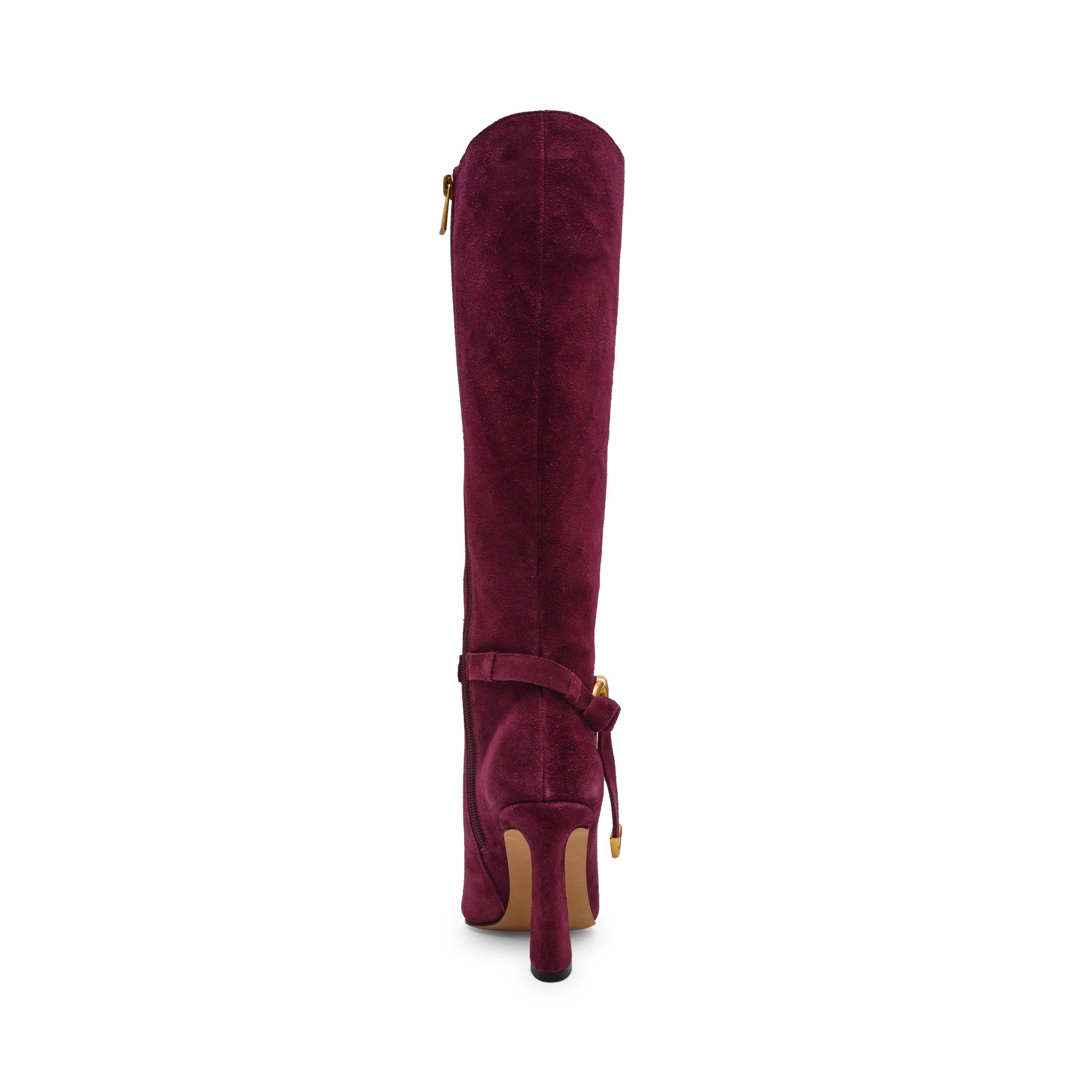 Cerise foncée - Steve Madden - Women's Sirrens Suede Knee-High Boots - 6