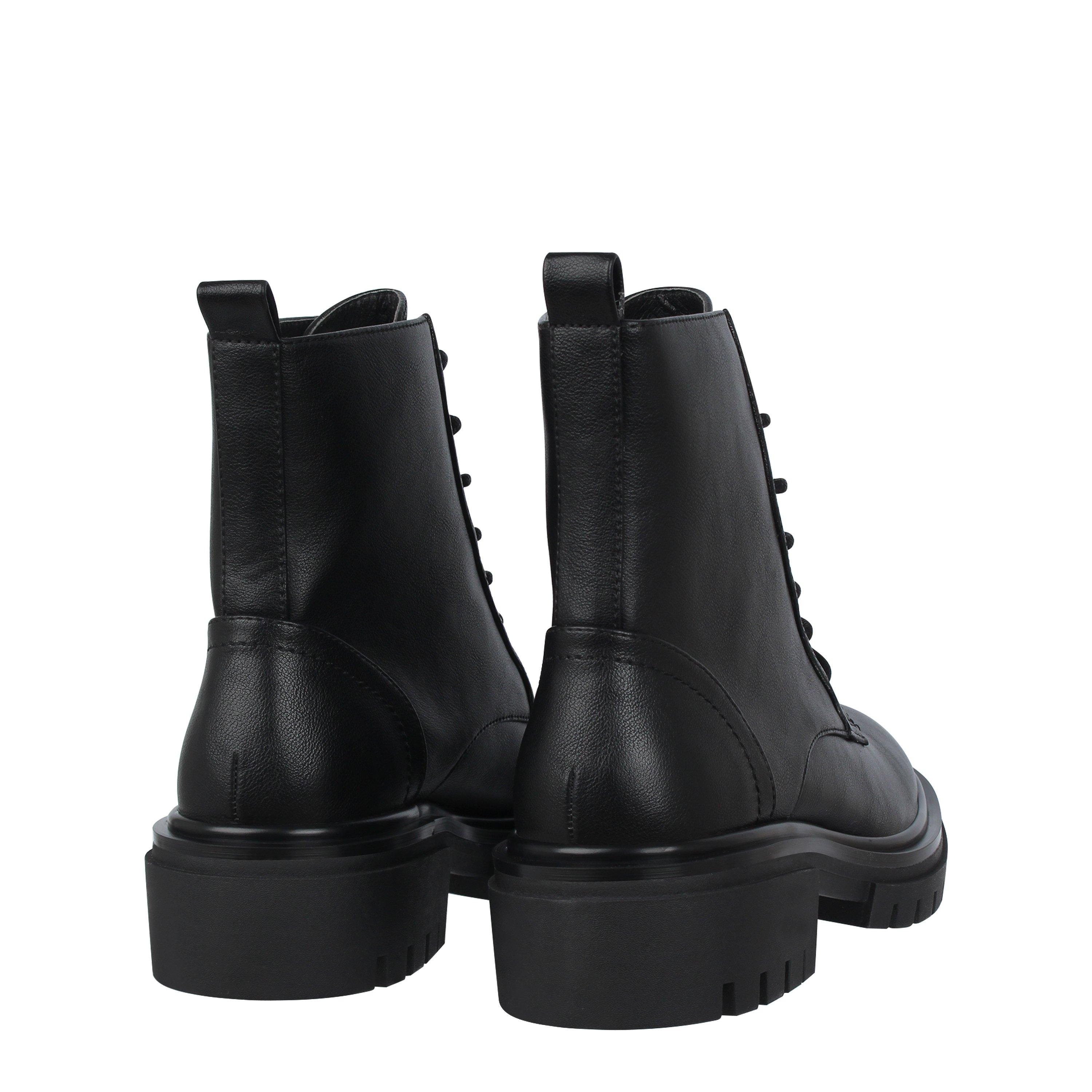 Black - I Saw It First - ISAWITFIRST Lace Up Faux Leather Boots - 4