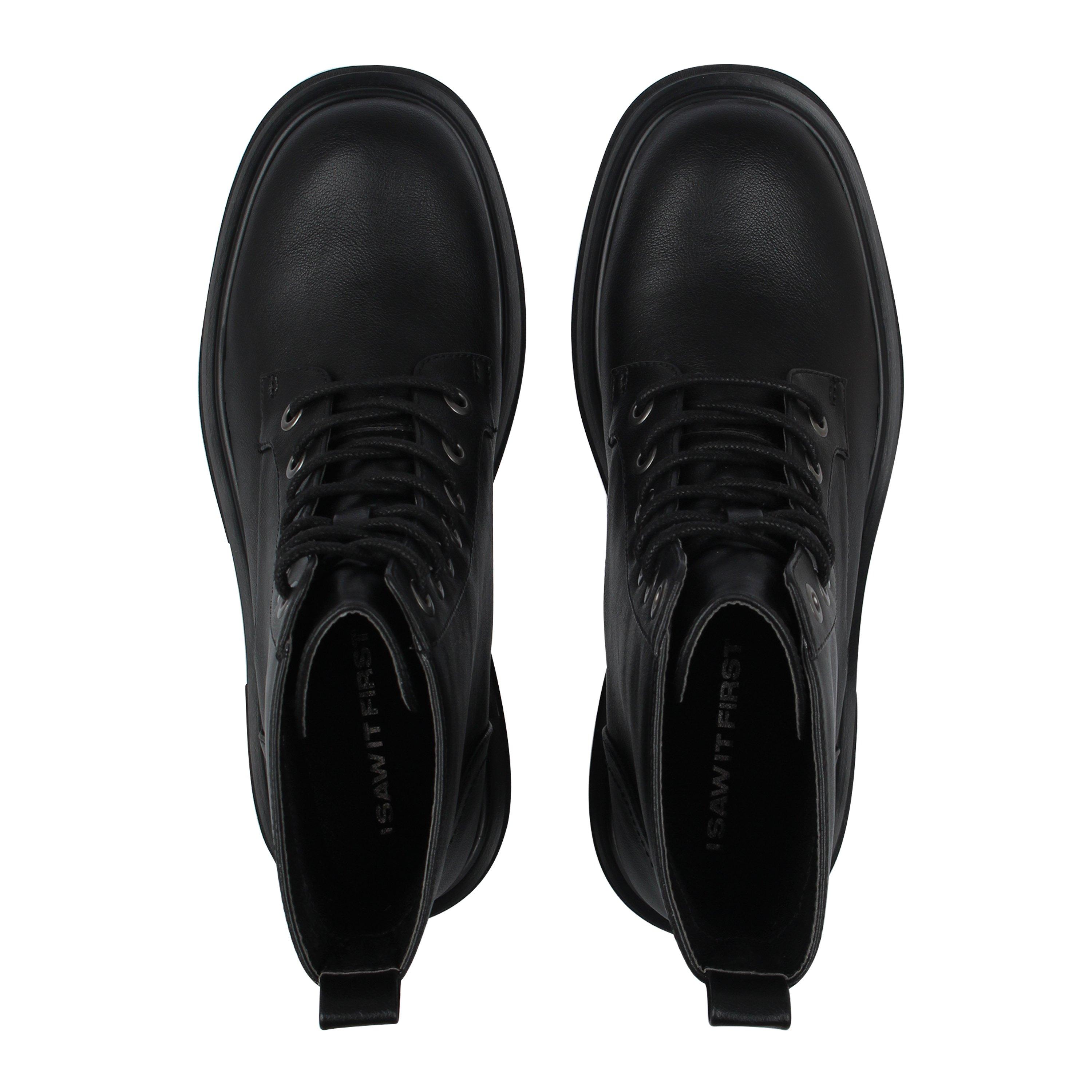 Black - I Saw It First - ISAWITFIRST Lace Up Faux Leather Boots - 5