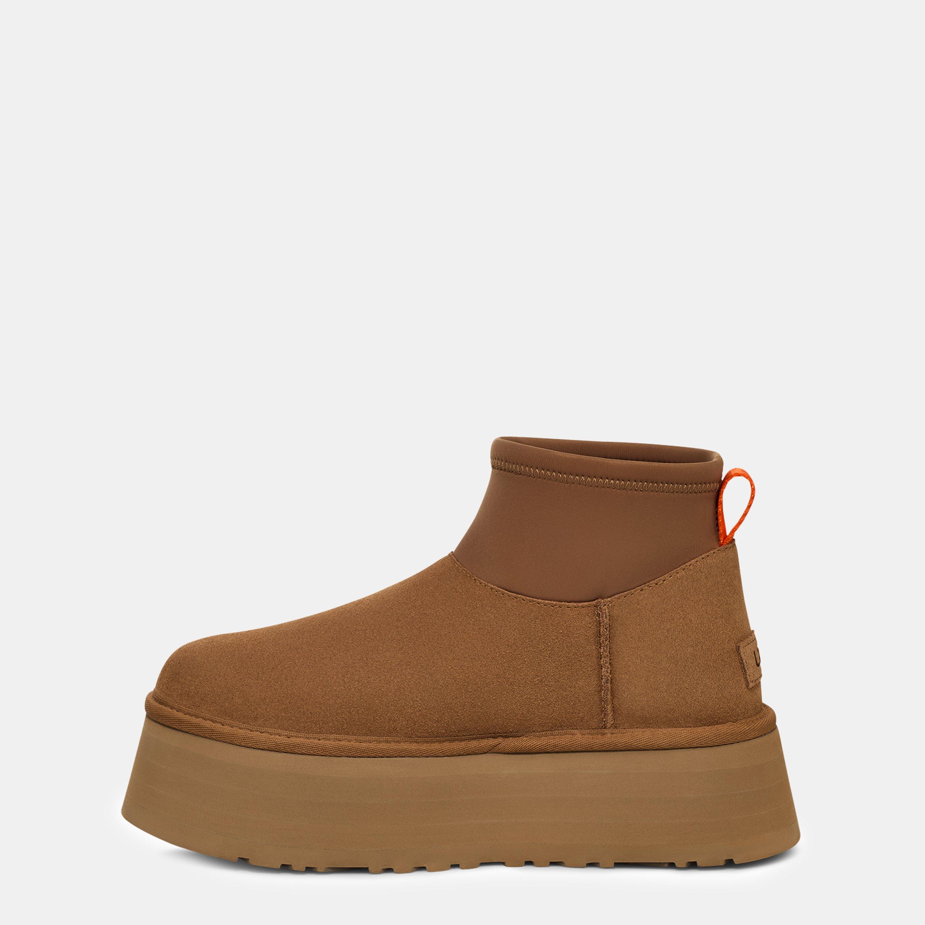 Chestnut - Ugg - Women's Mini Platform Suede Snug Boots - 2