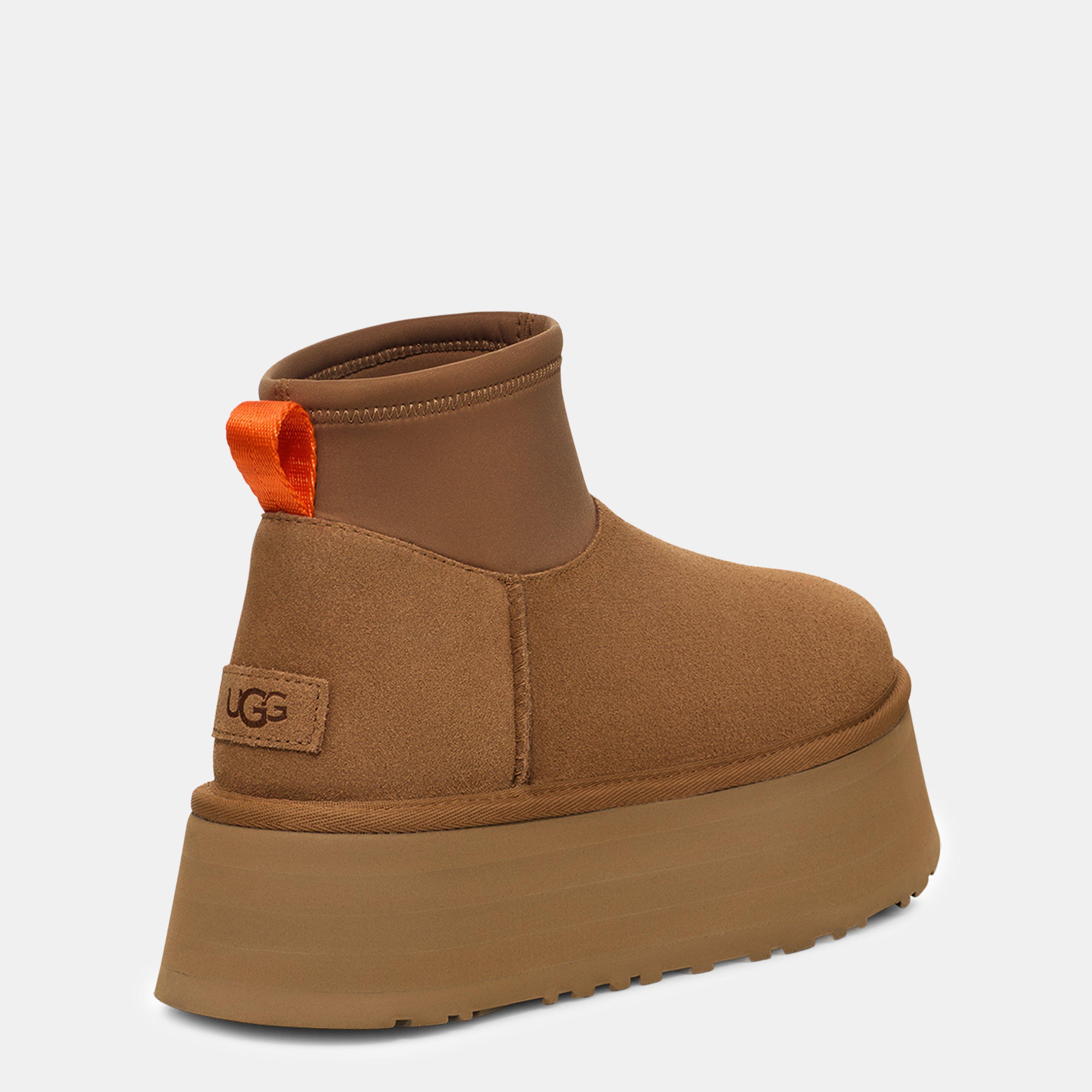 Chestnut - Ugg - Women's Mini Platform Suede Snug Boots - 4