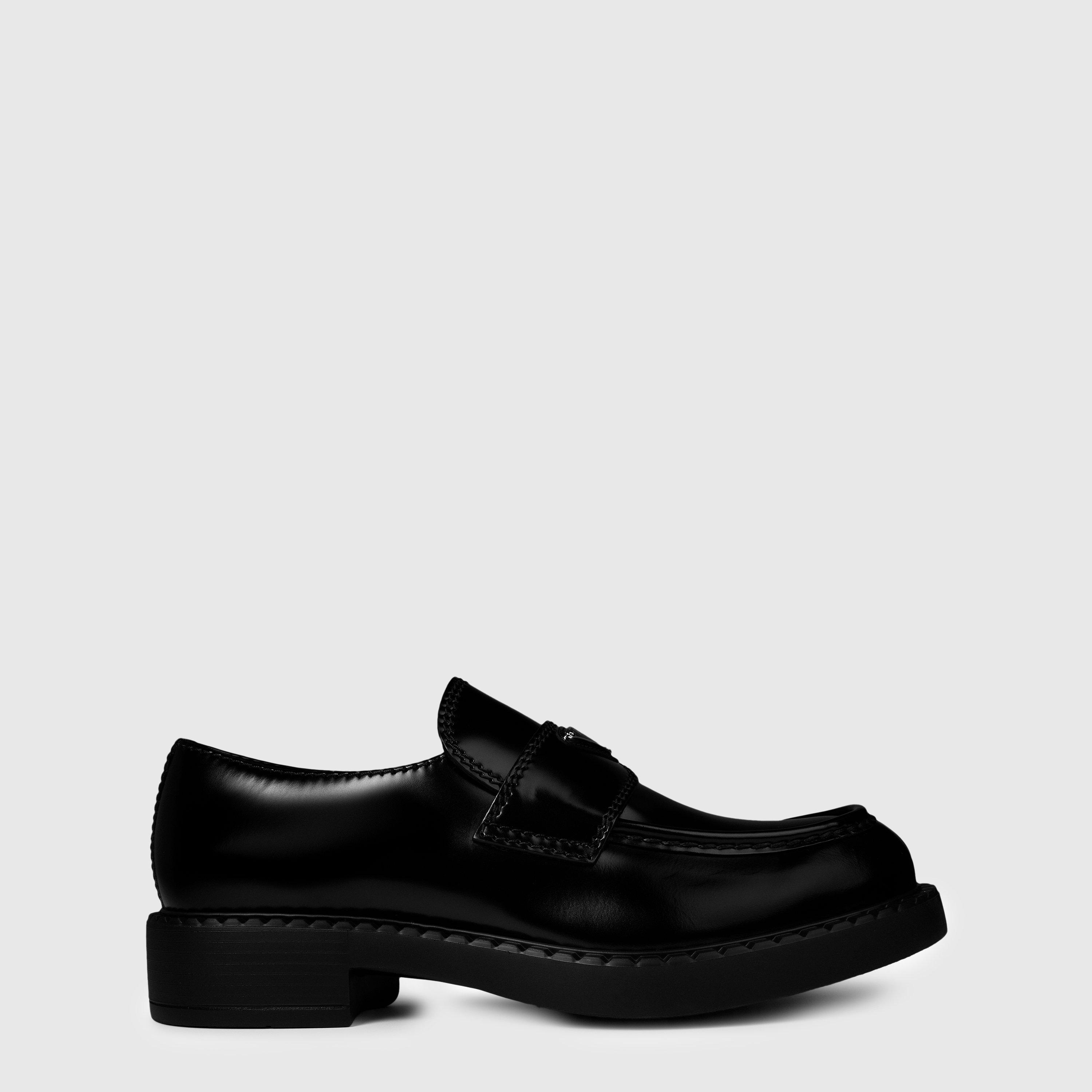 Nero Lthr F0002 - Prada - Chocolate Brushed Leather Loafers - 1