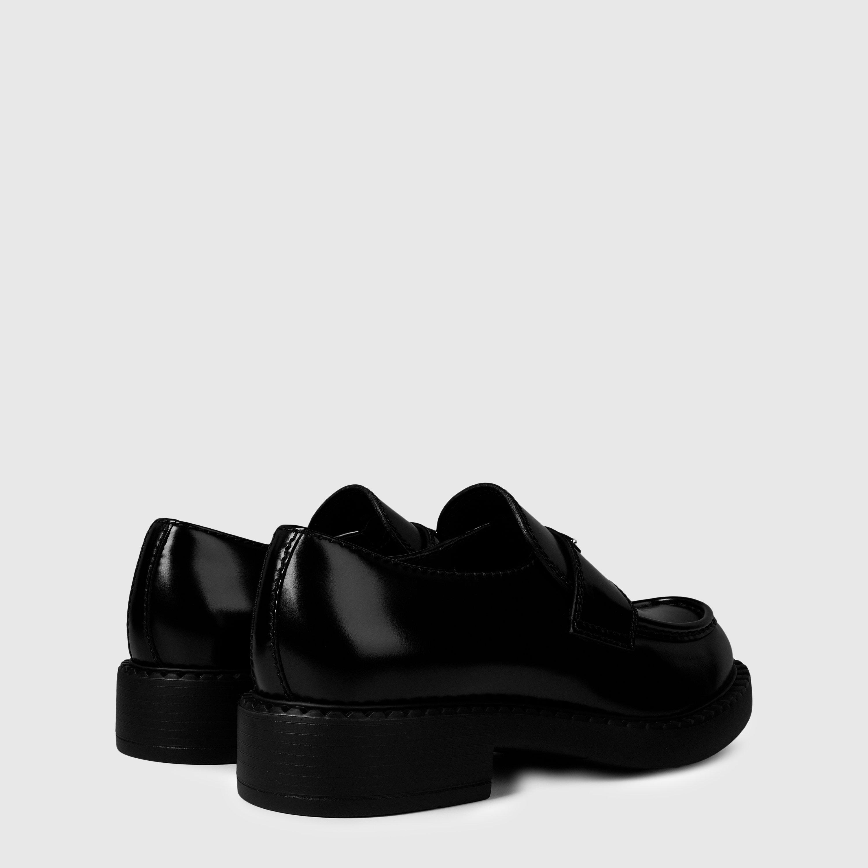 Nero Lthr F0002 - Prada - Women'S Chocolate Leather Loafers - 4