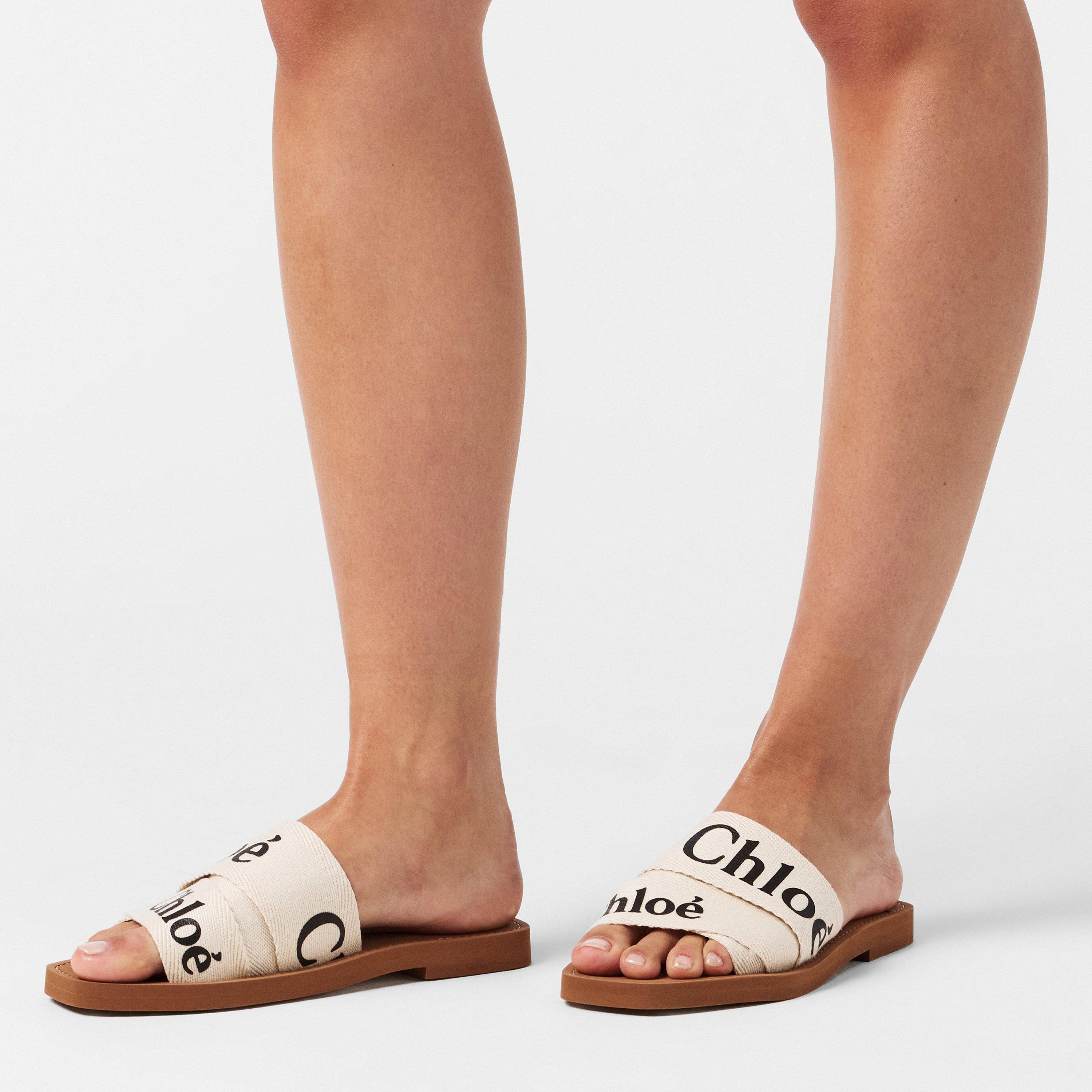 White - Chloe - Woody Flat Mule - 3