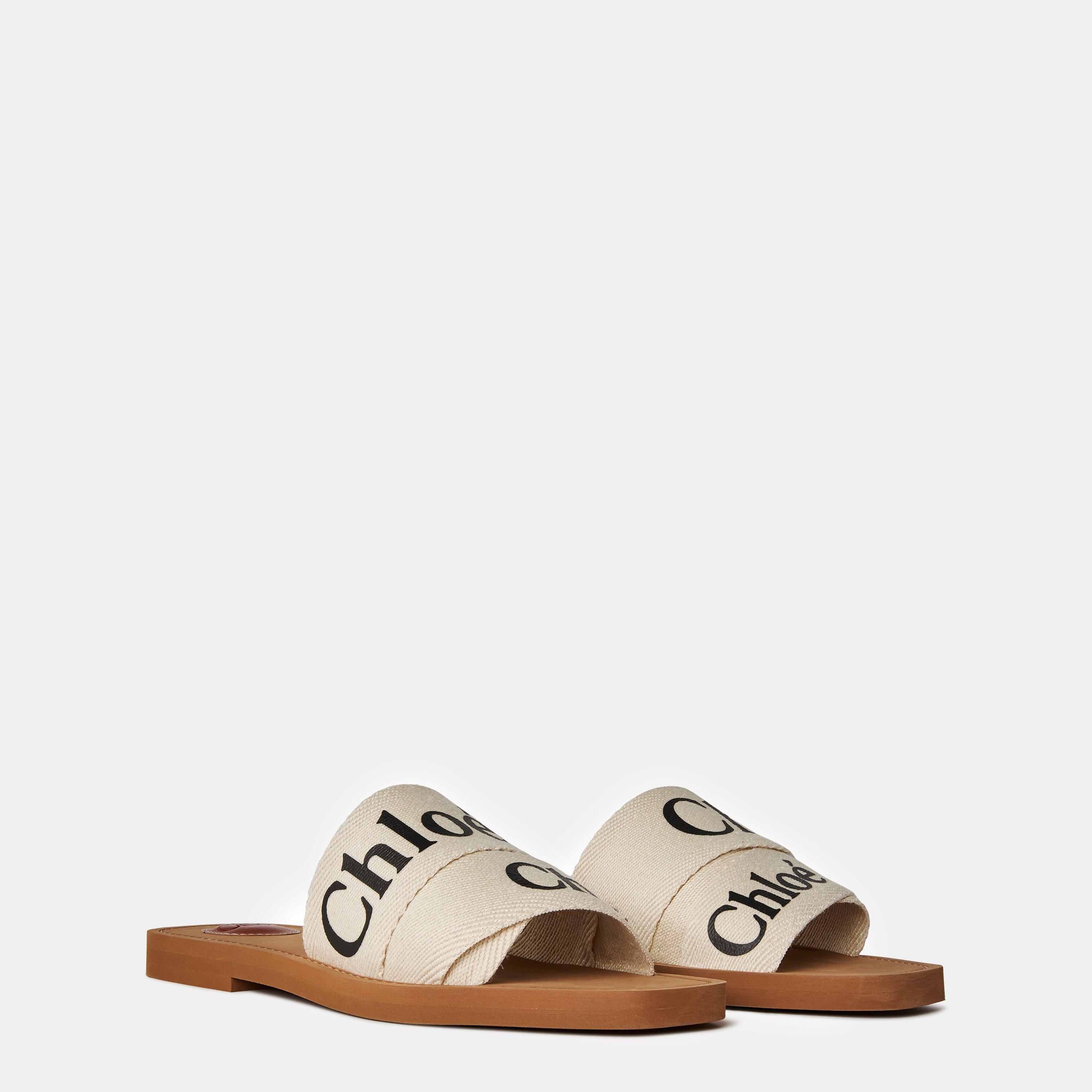 White - Chloe - Woody Flat Mule - 4