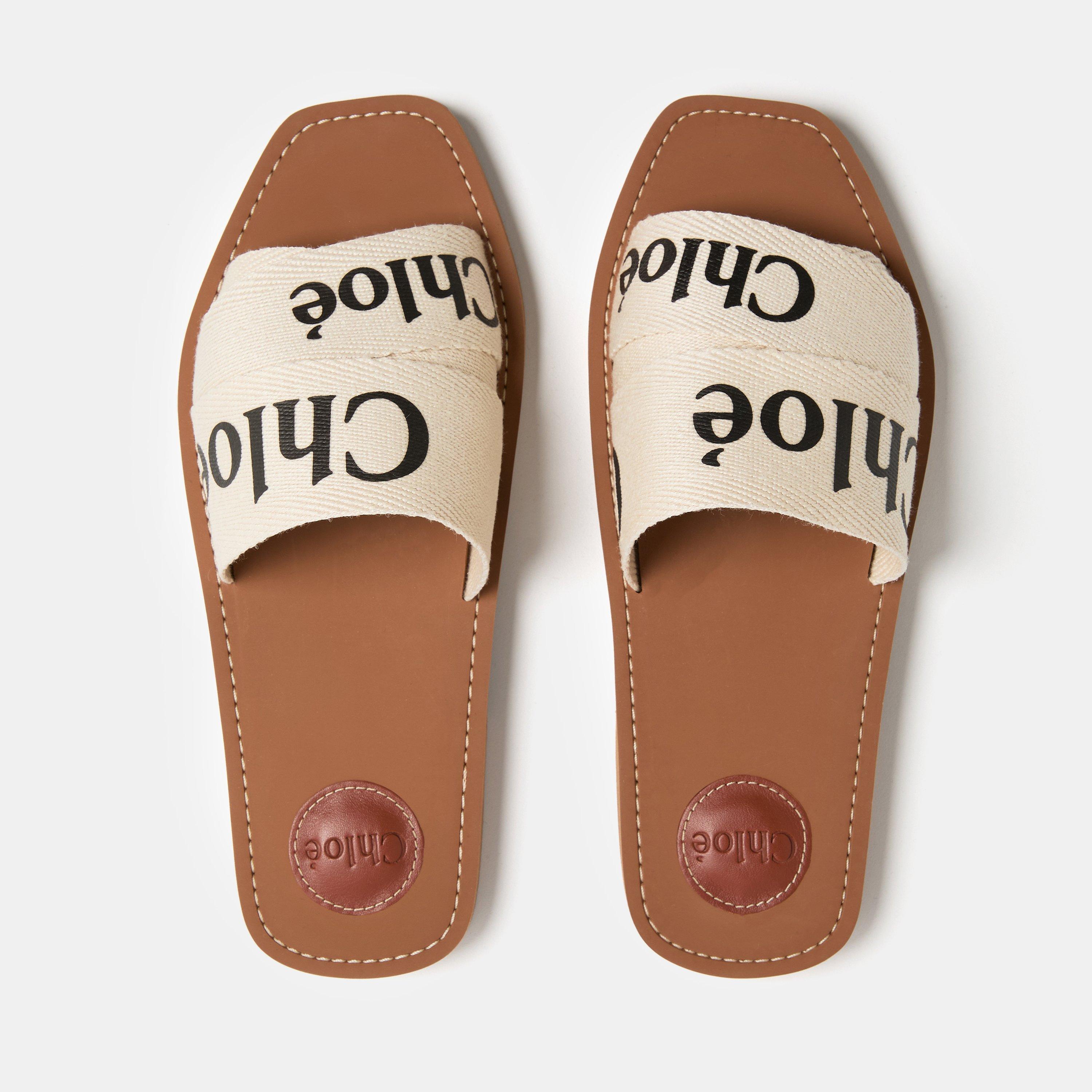 White - Chloe - Woody Flat Mule - 6