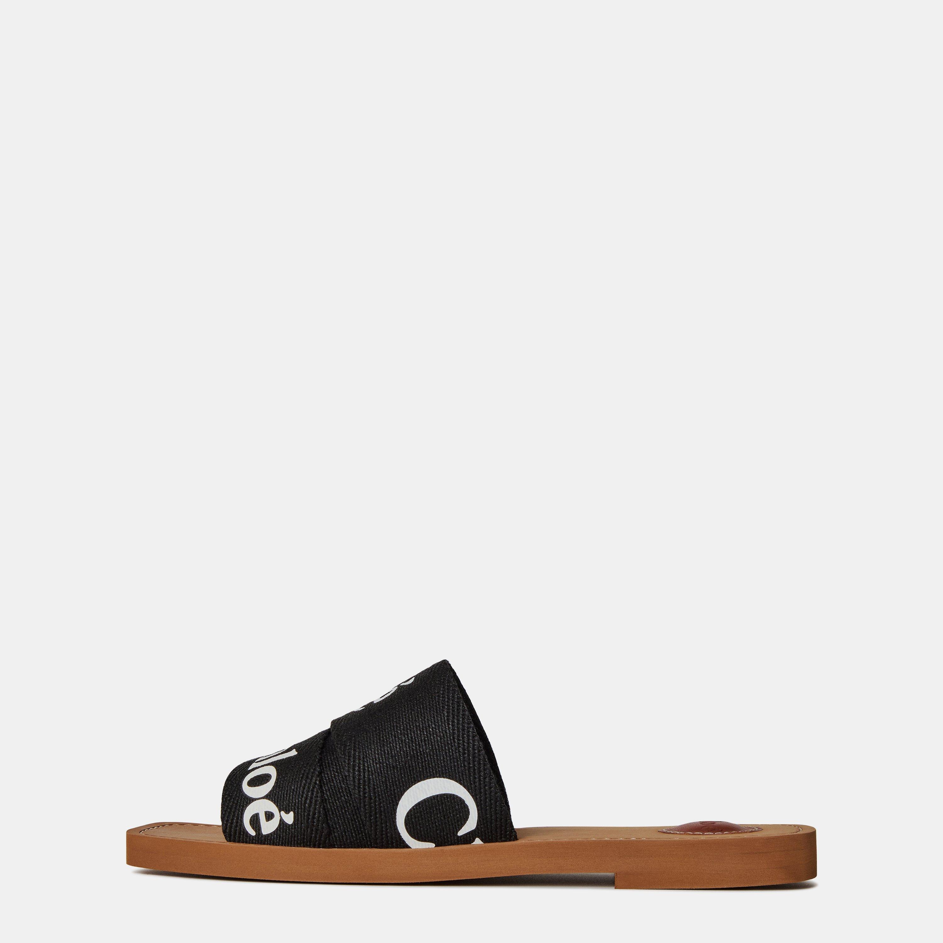 Black - Chloe - Woody Flat Mule - 2