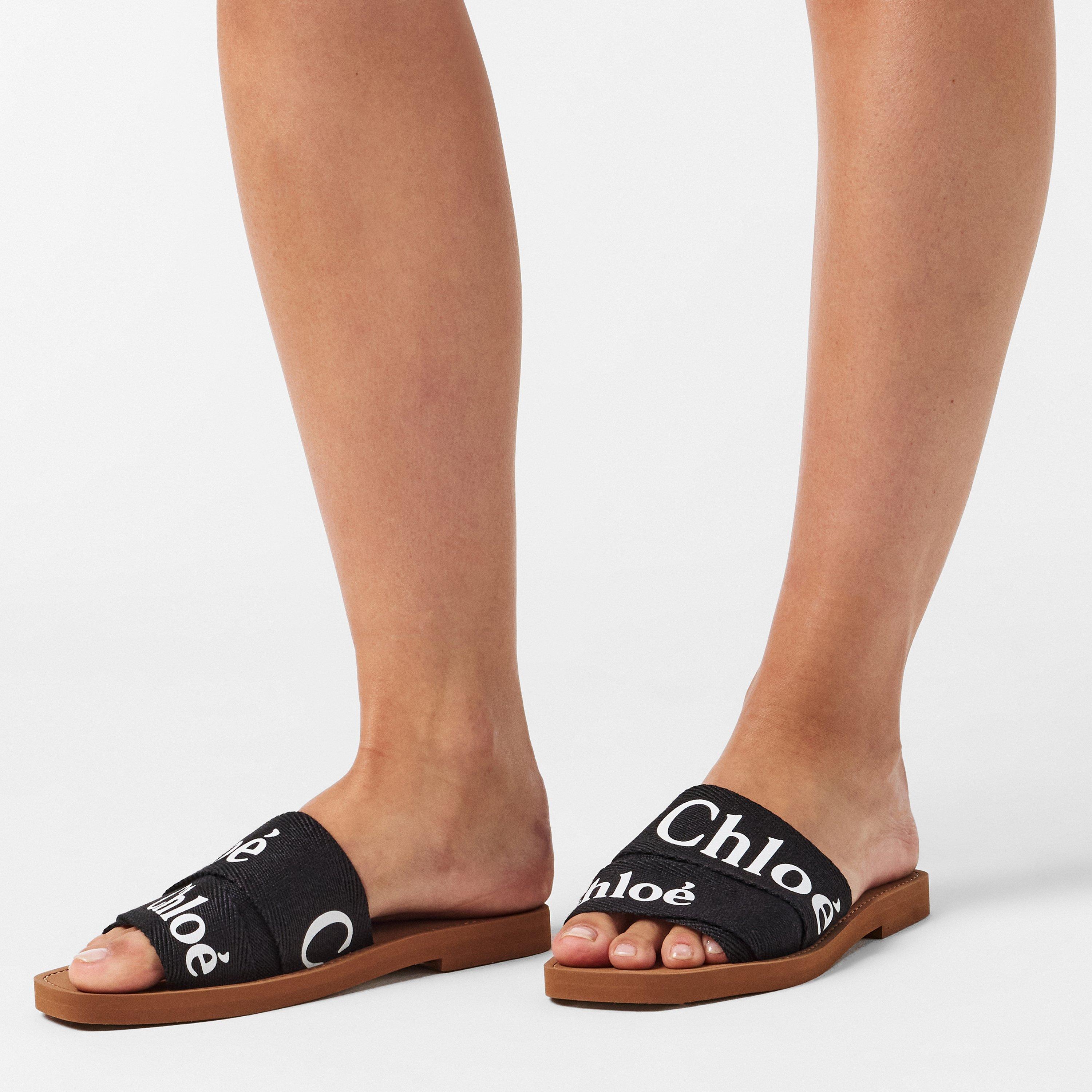 Black - Chloe - Woody Flat Mule - 3