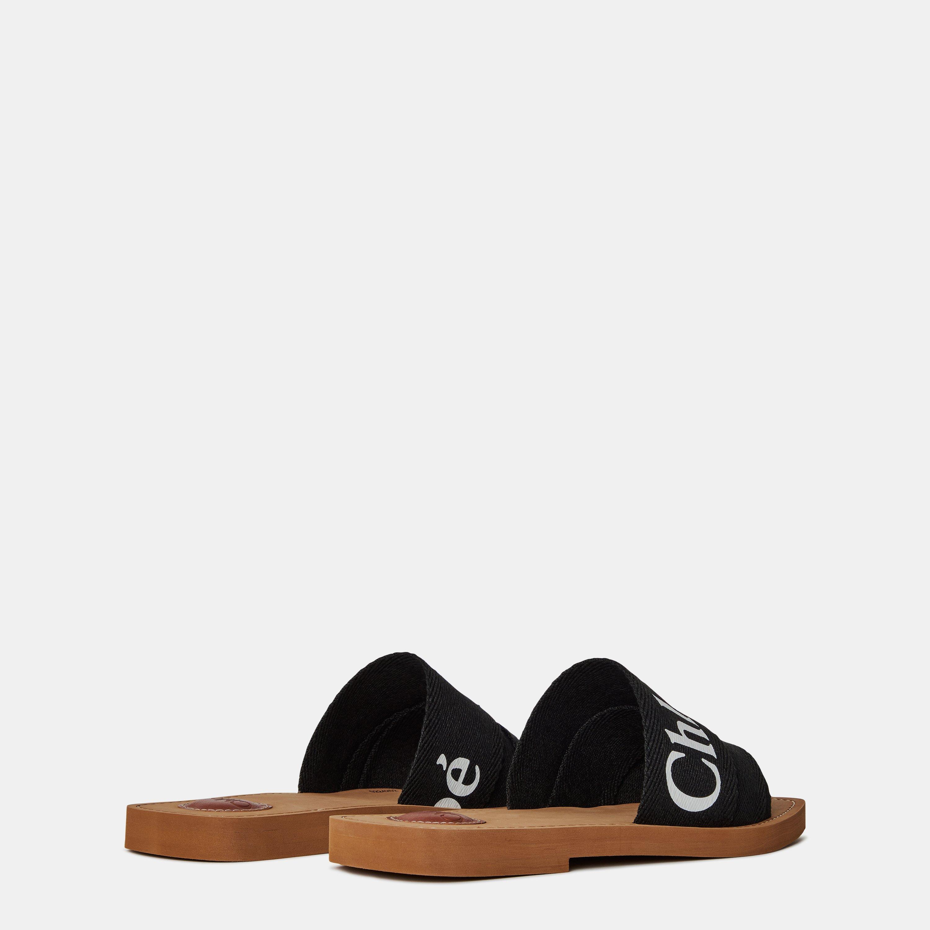 Black - Chloe - Woody Flat Mule - 5