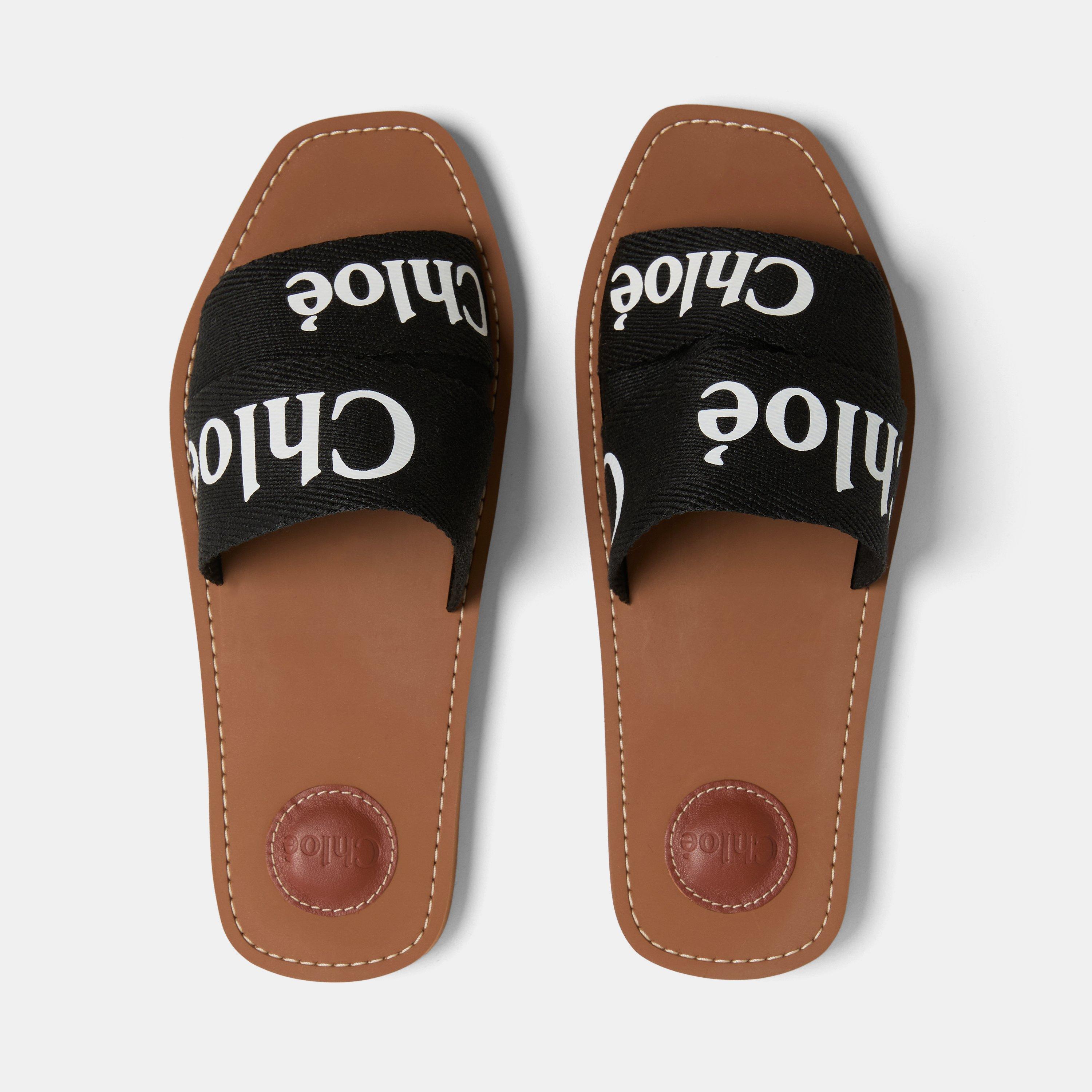 Black - Chloe - Woody Flat Mule - 6