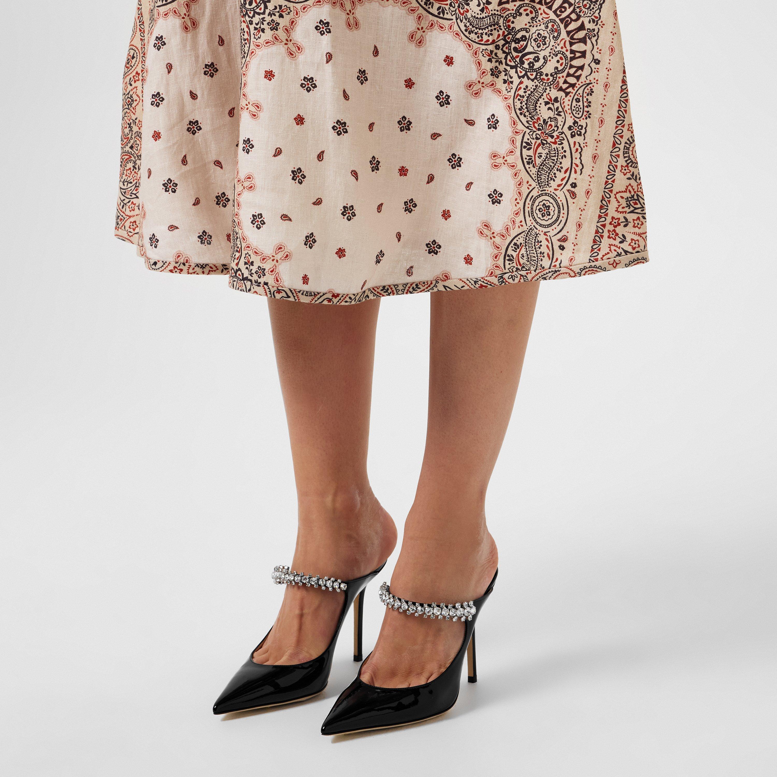 Black - Jimmy Choo - Women's Crystal Leather Heeled Mules, 100mm - 2