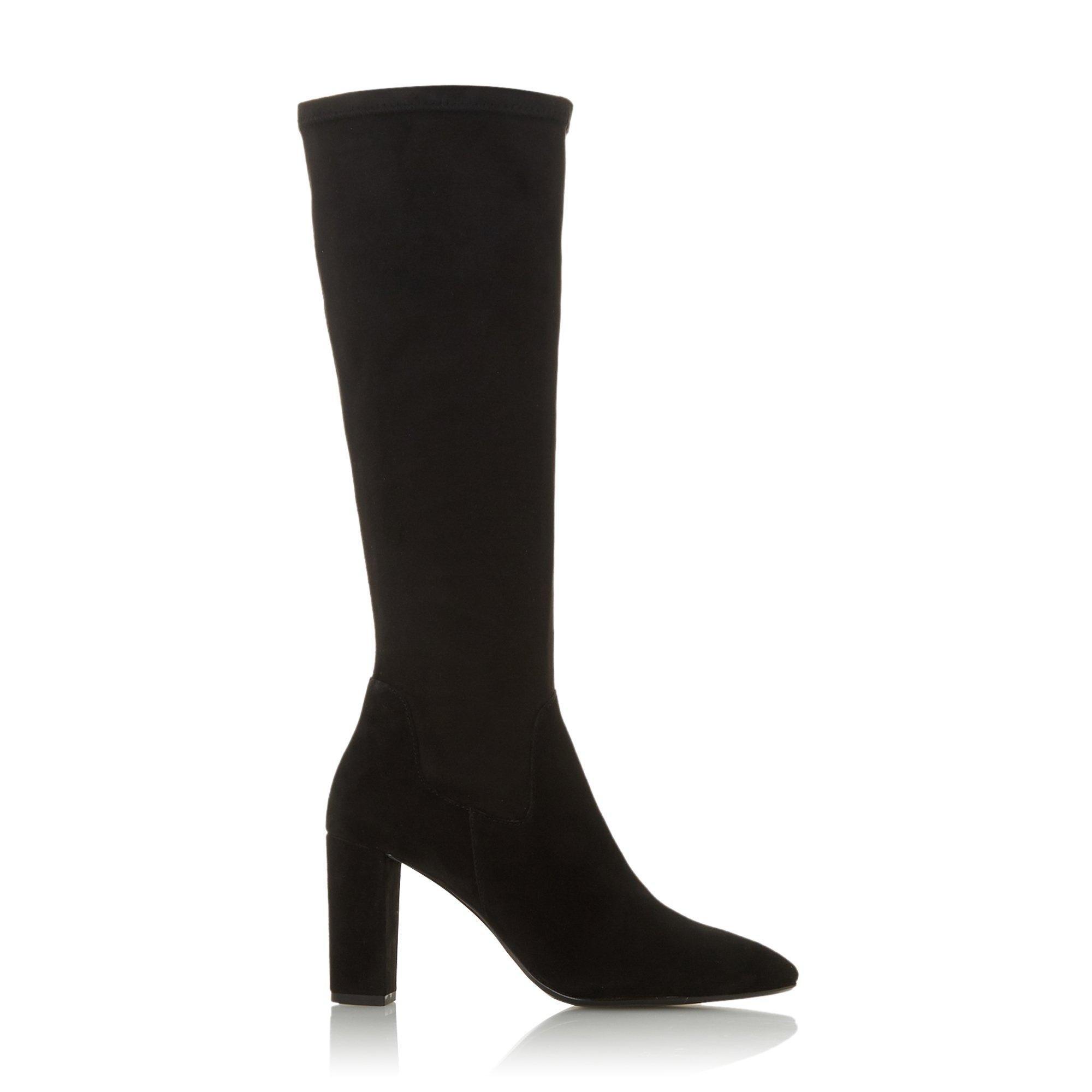 Blk Micro 037 - Dune London - Siren High Block Heel Pointed Toe Boots - 1