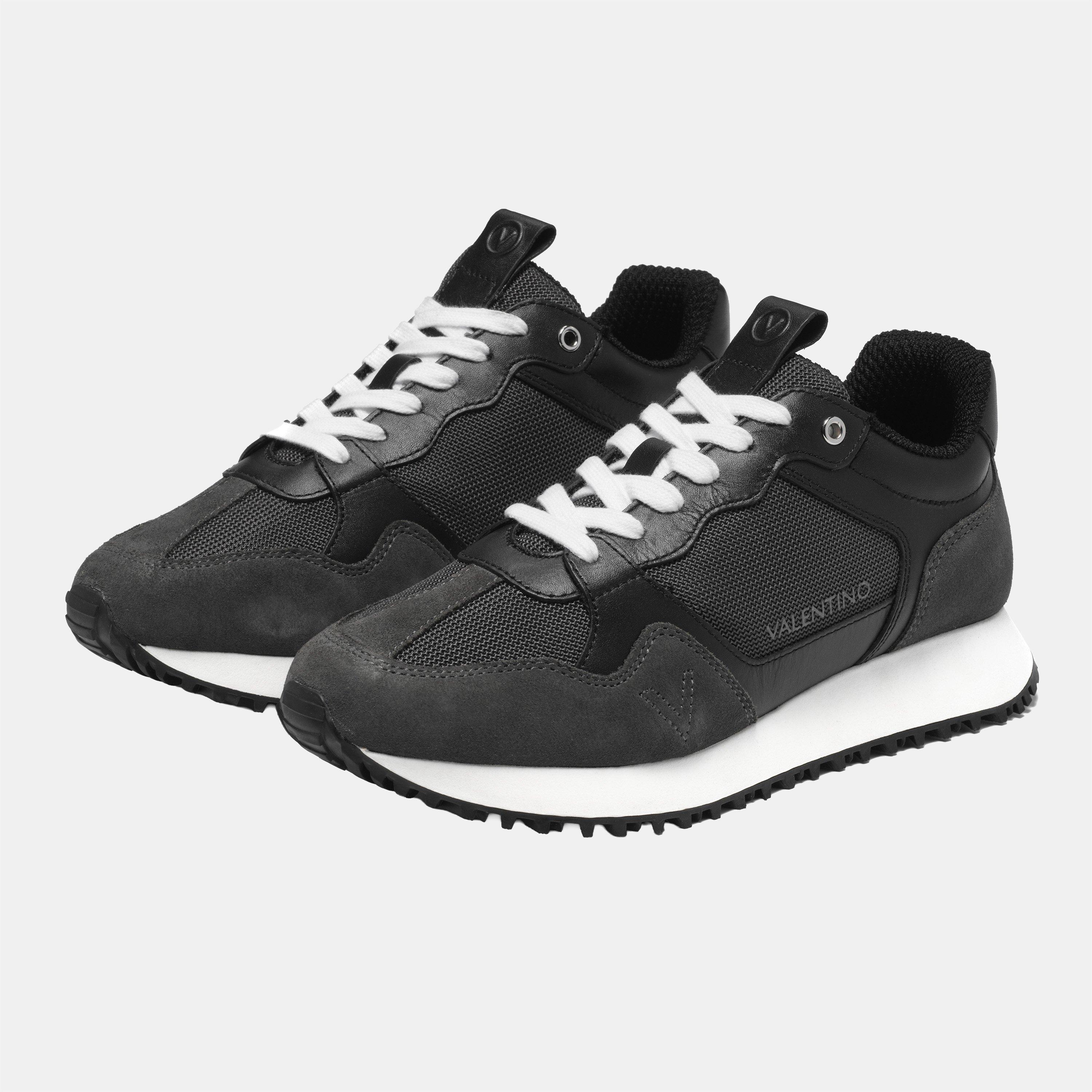 Black/Grey - Valentino - Women's Mars Leather Runners - 2