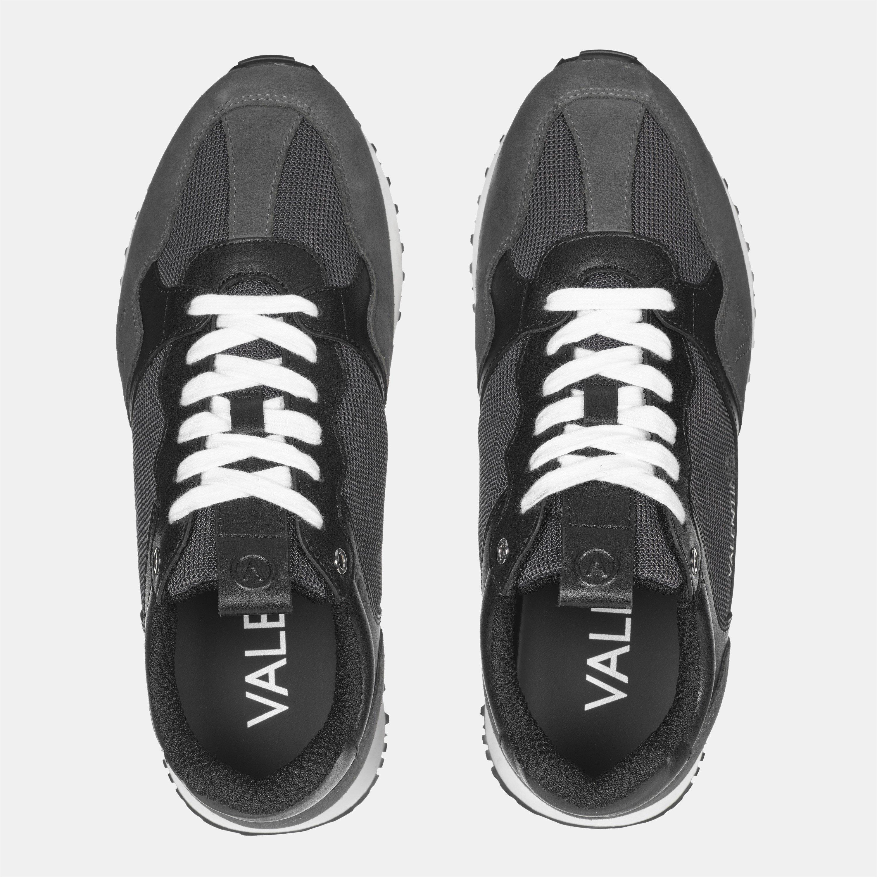 Black/Grey - Valentino - Women's Mars Leather Runners - 4