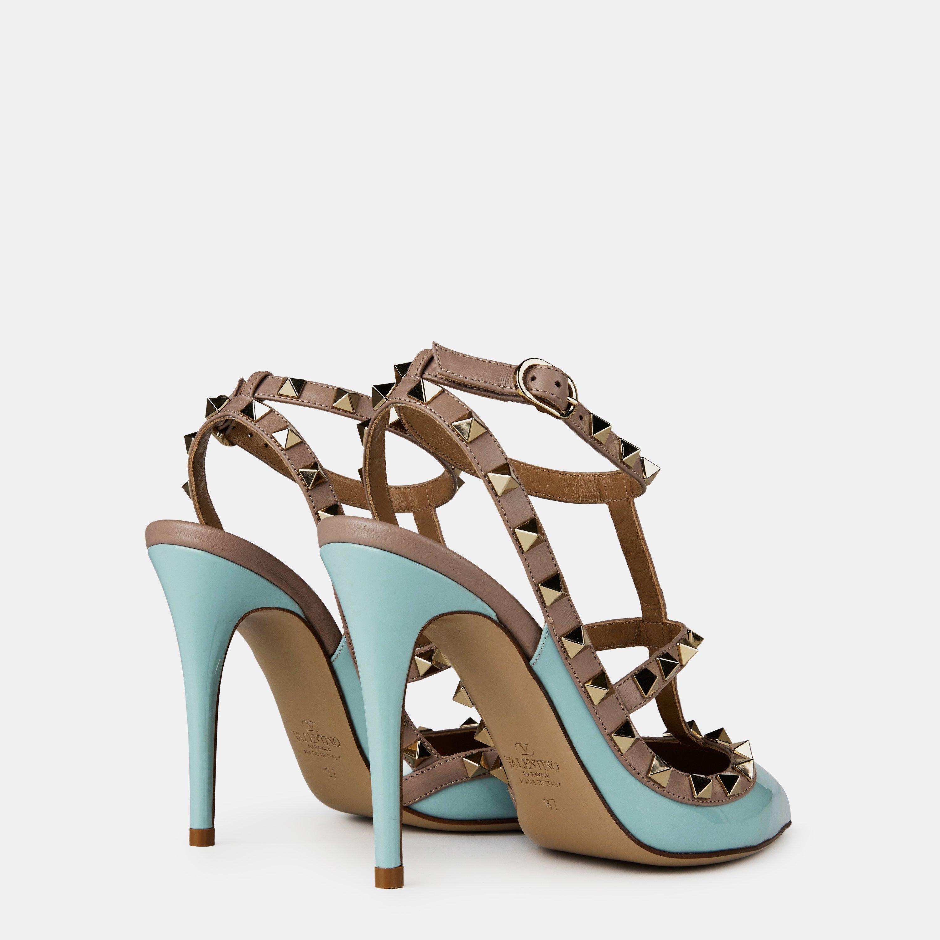 Blu Porcellana - Valentino Garavani - Décolleté Rockstud 100mm Pumps - 5
