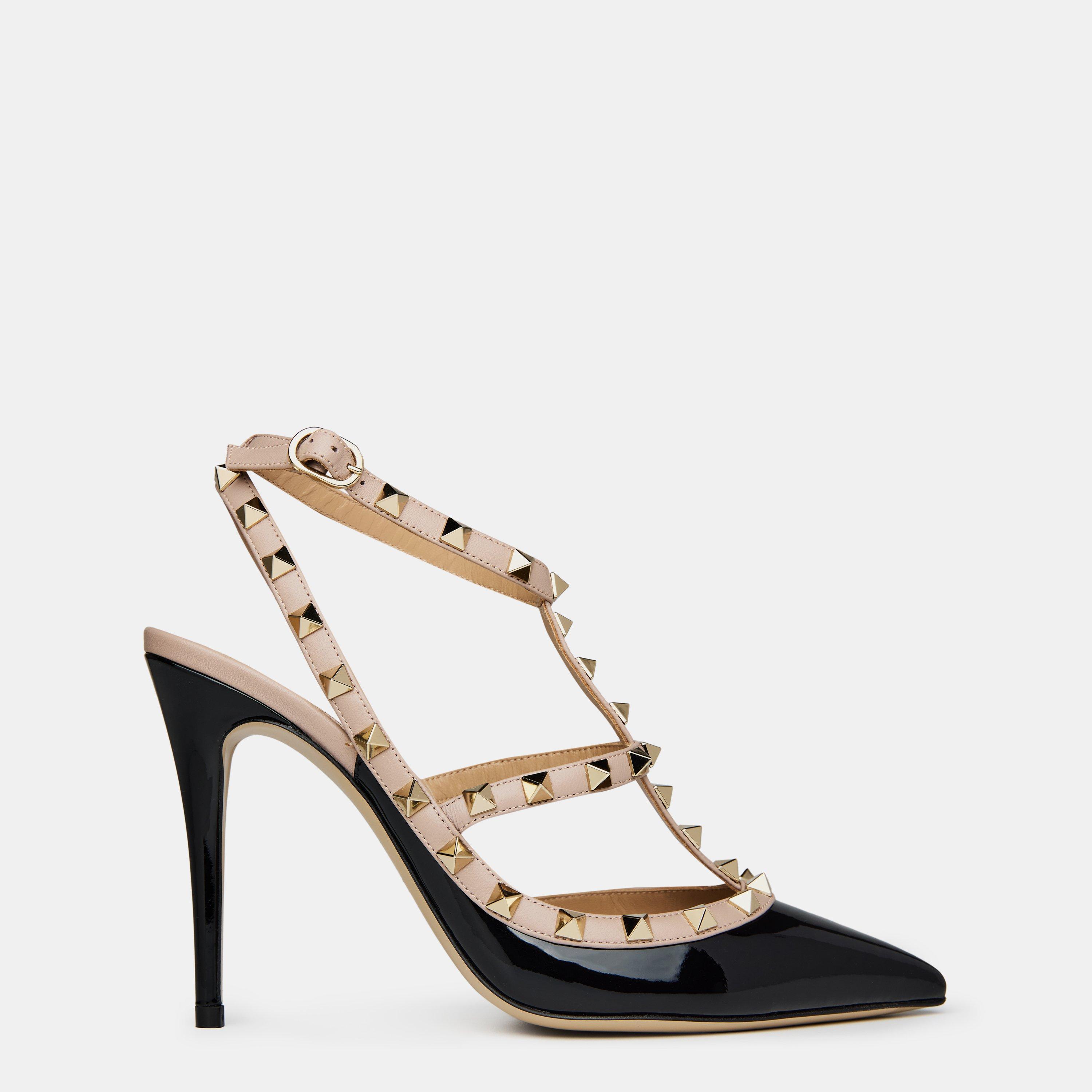 Black/Poudre - Valentino Garavani - Décolleté Rockstud 100mm Pumps - 1
