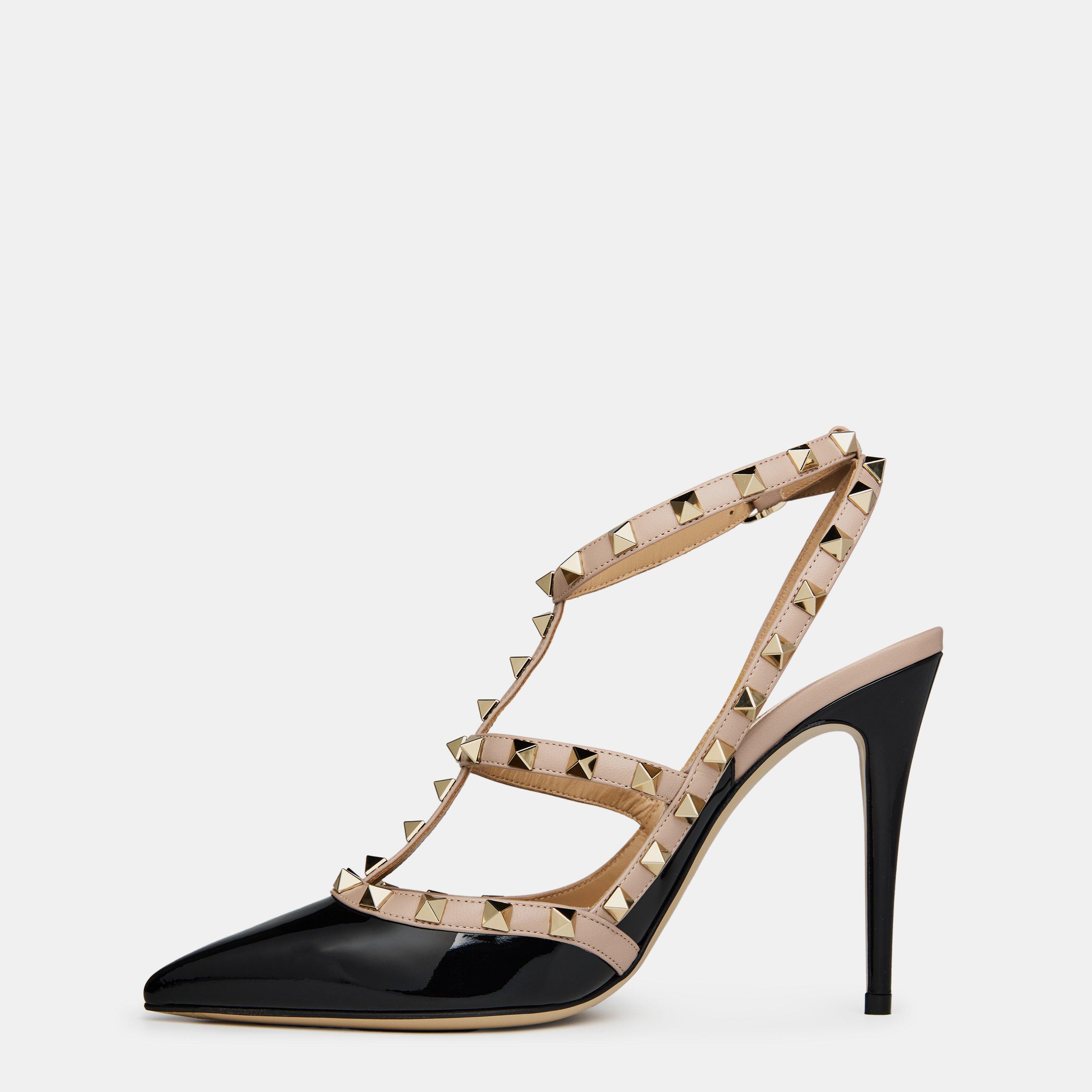Black/Poudre - Valentino Garavani - Décolleté Rockstud 100mm Pumps - 2