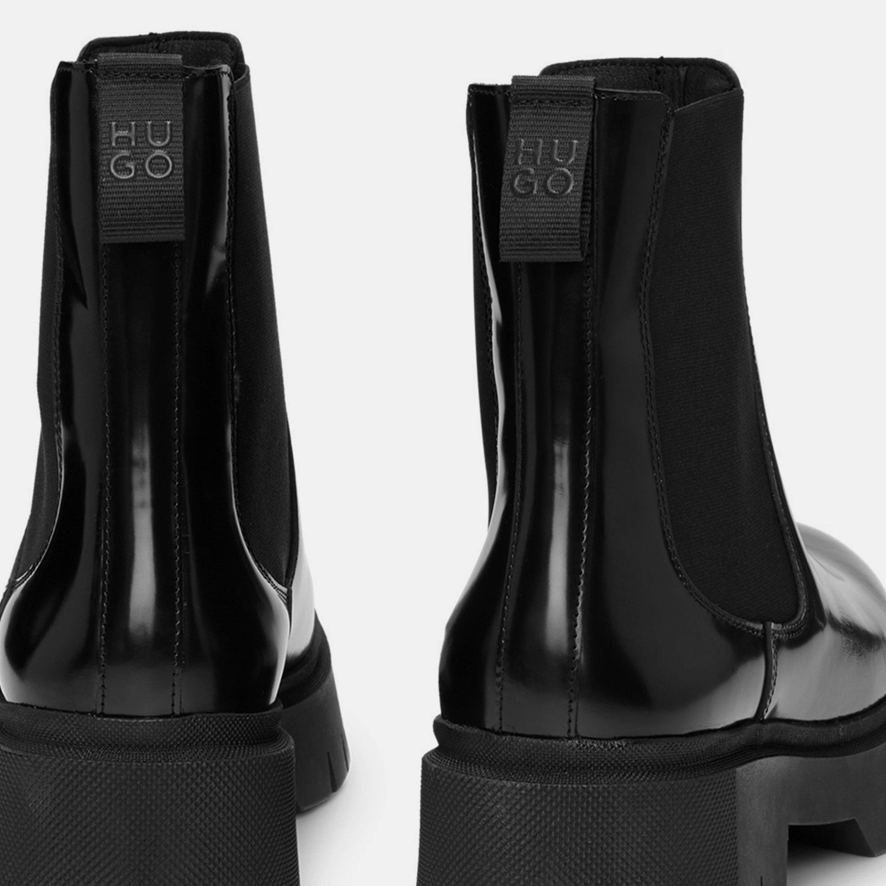 Black - Hugo - Women's Block Heel Chelsea Boots - 4