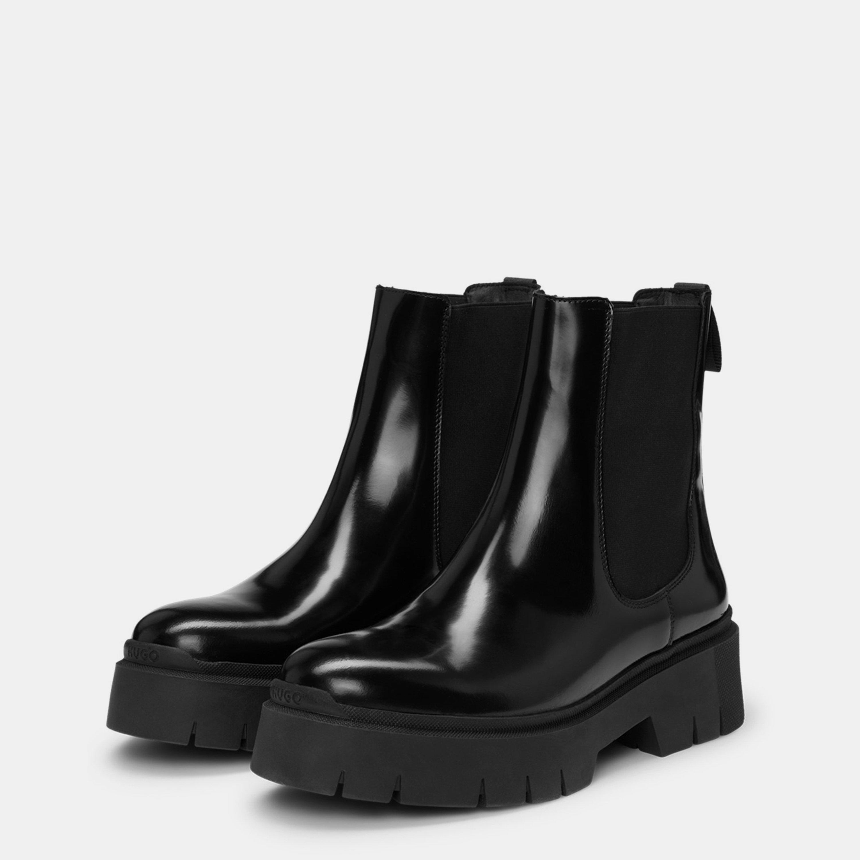 Black - Hugo - Women's Block Heel Chelsea Boots - 5