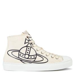 Vivienne Westwood Women's Thin Orb Motif Cotton High Top Trainers