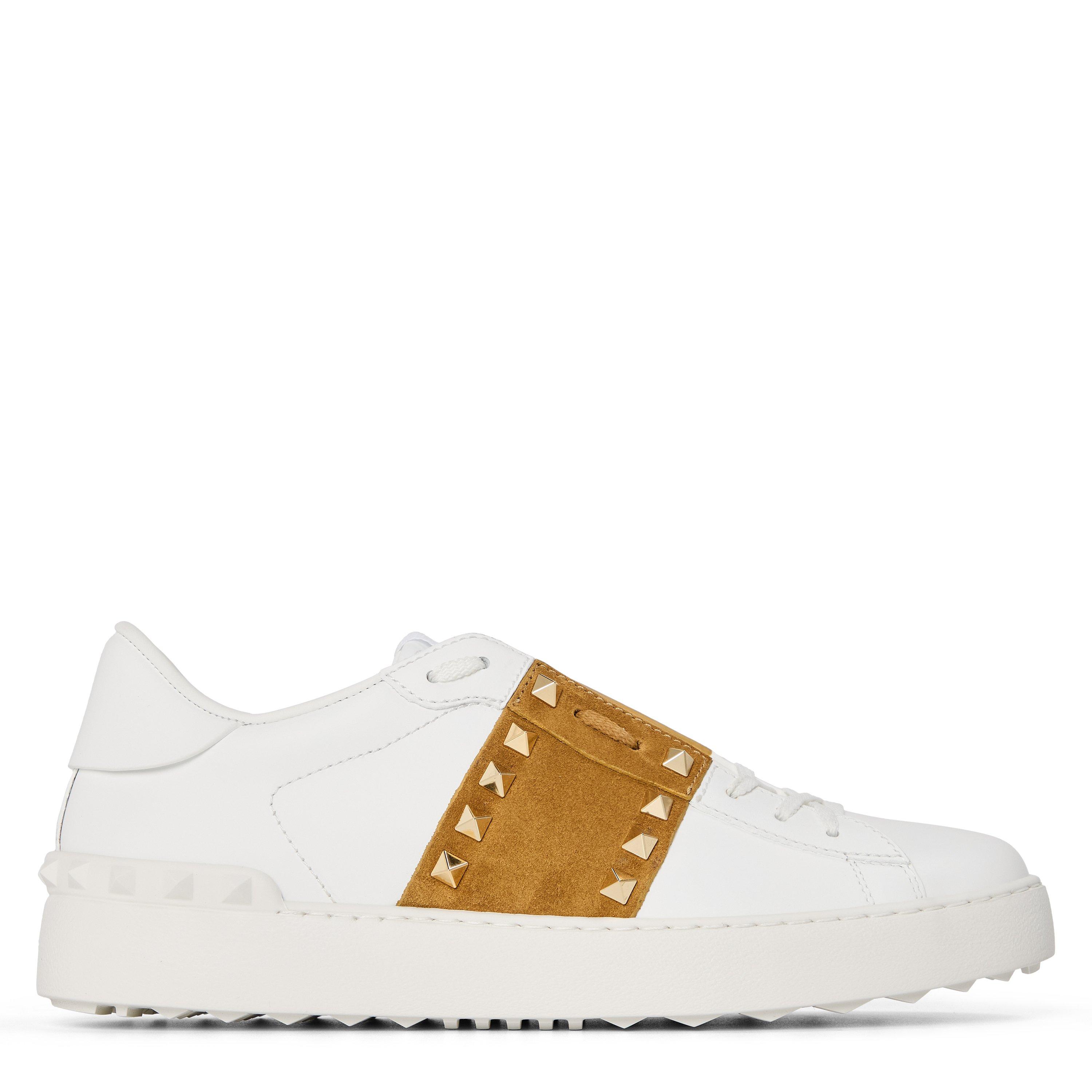 Valentino Garavani Rockstud Untitled Trainers - Bianco/Havana - Size 6 (39)
