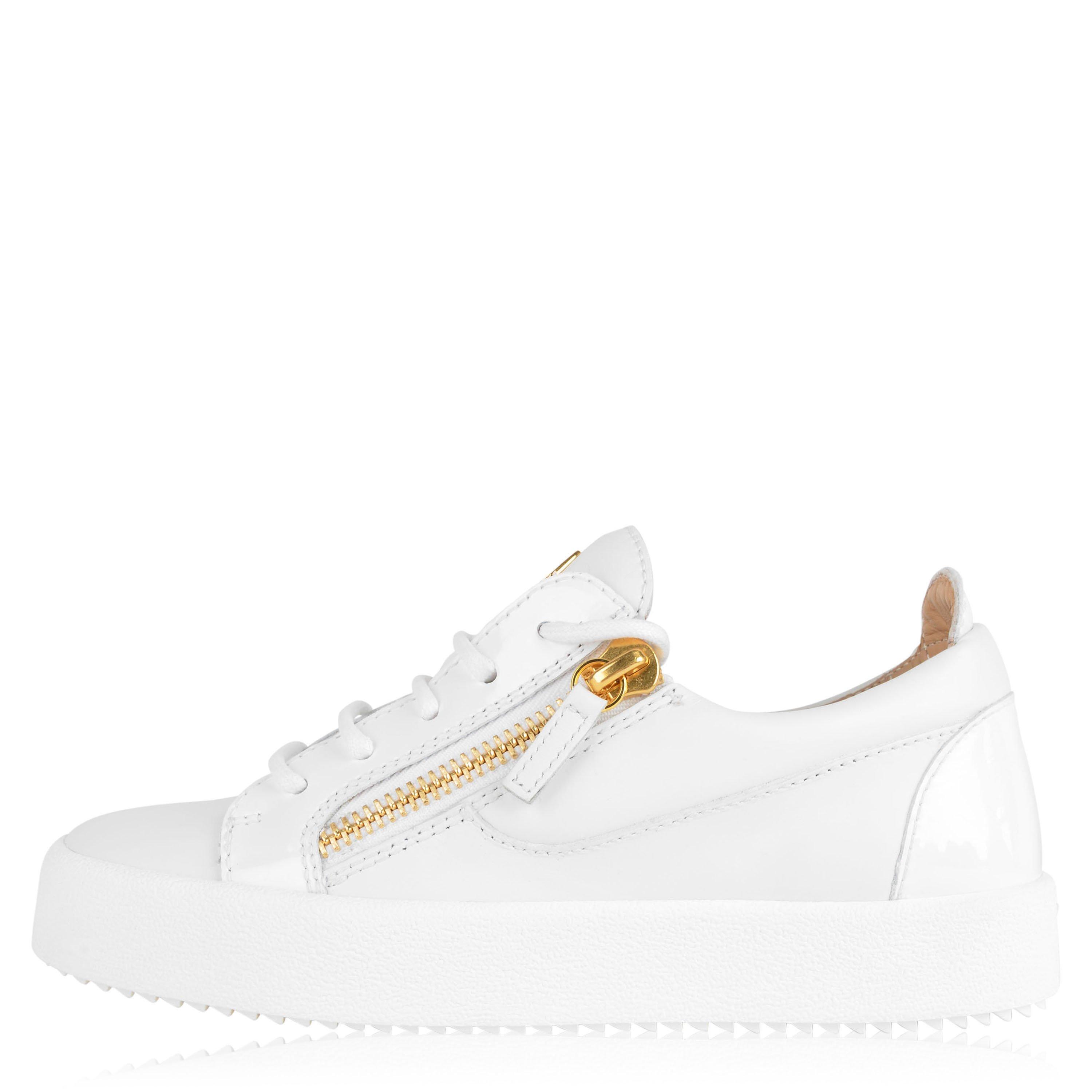 White 86088 - Giuseppe Zanotti - May Leather Low Top Trainers - 3