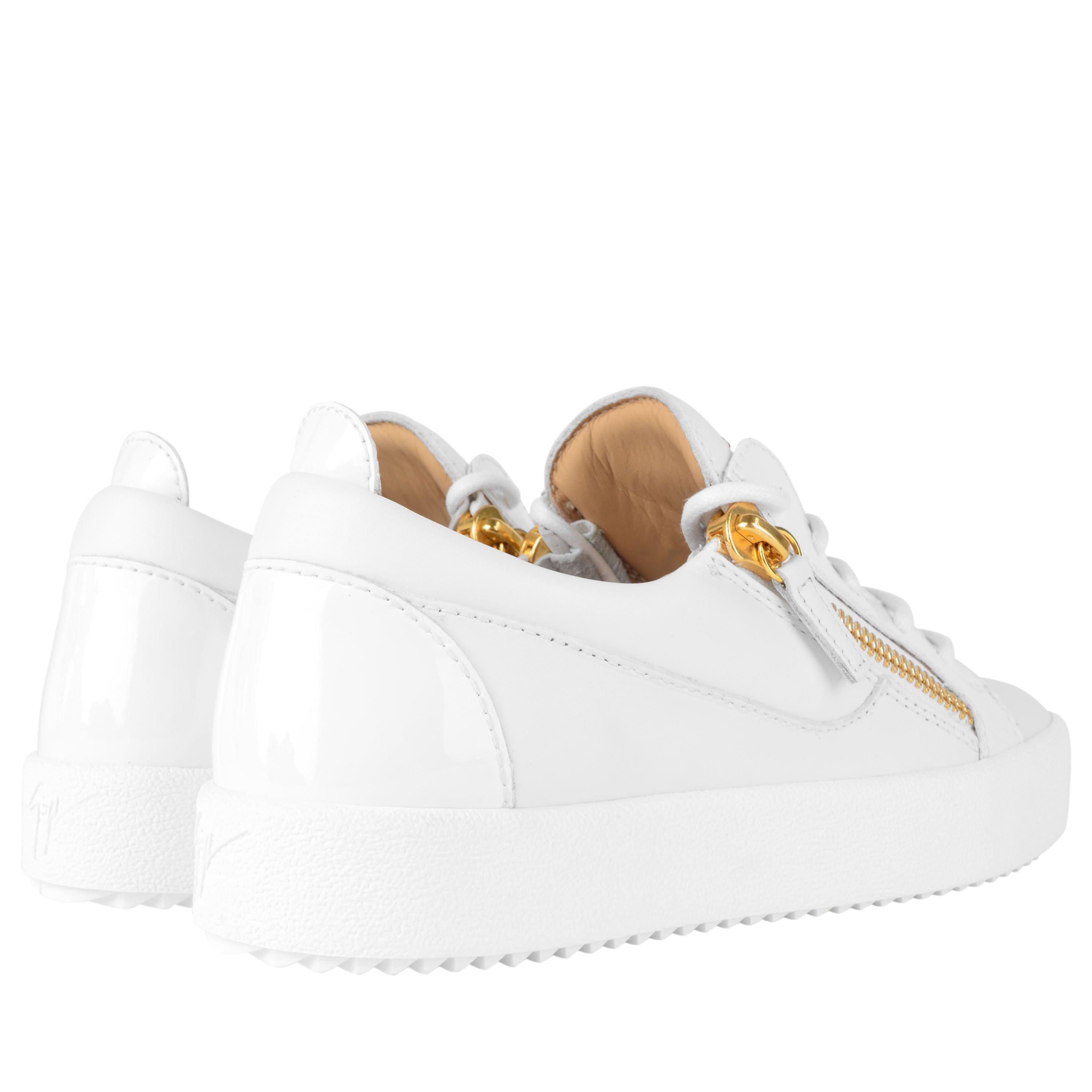 White 86088 - Giuseppe Zanotti - May Leather Low Top Trainers - 5